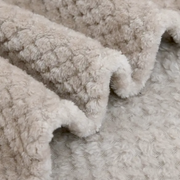 Taupe Cozy Waffle Weave Fleece Throw Blanket