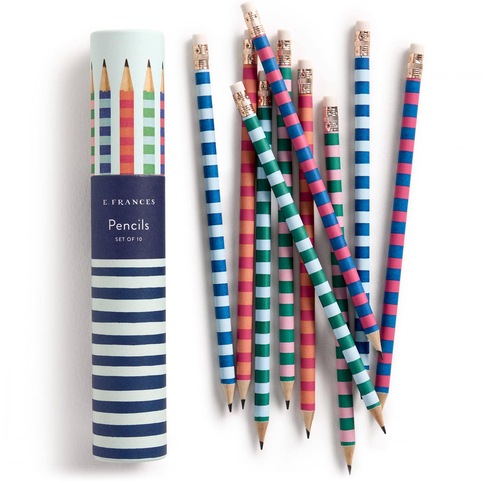 Set of 10 Pencils Varsity Stripes