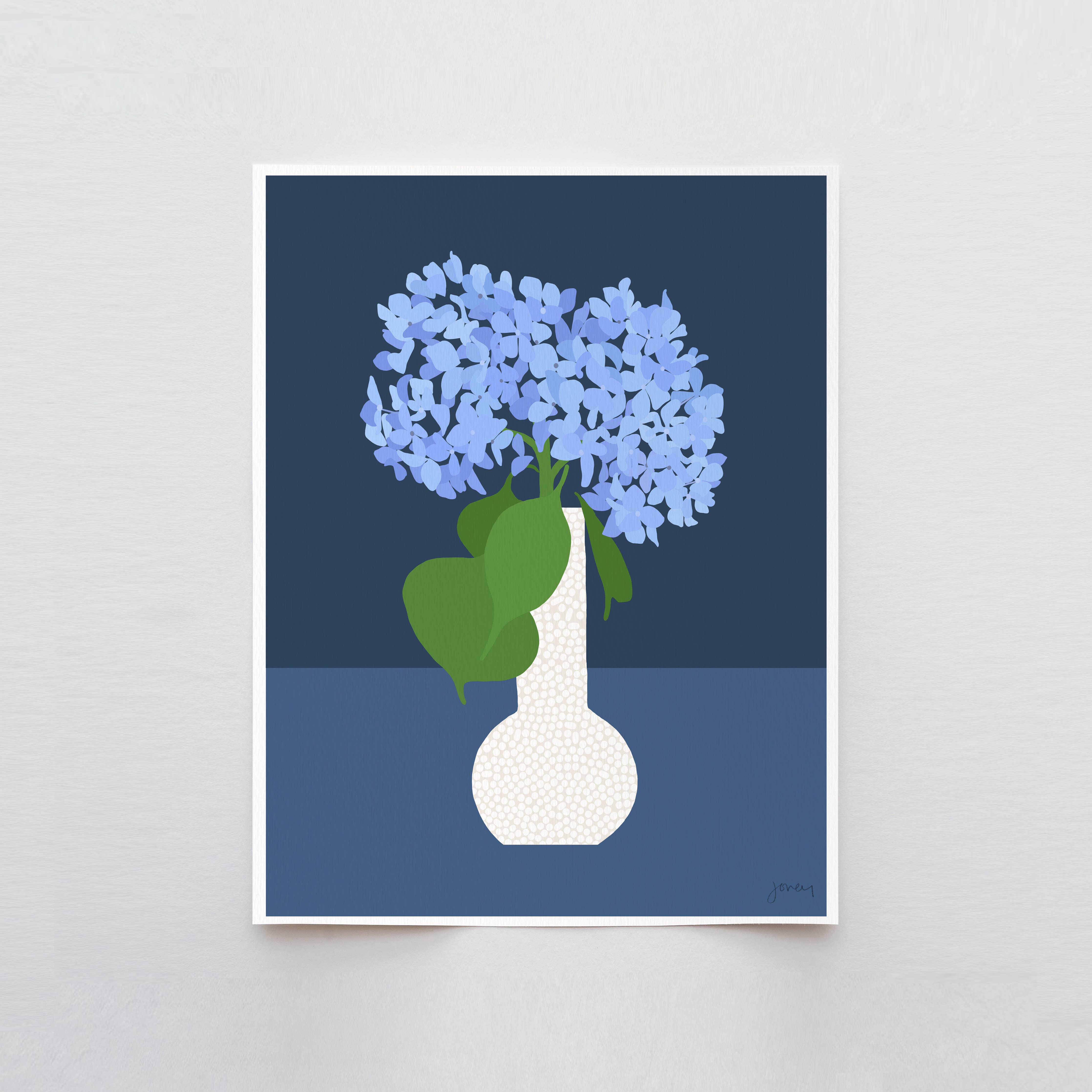 Hydrangea Still Life Art Print 8"x10"