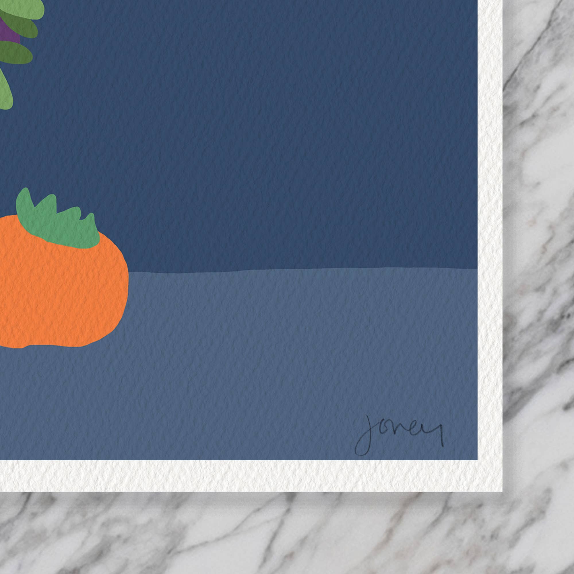 Persimmon Still Life Art Print 8"x10"