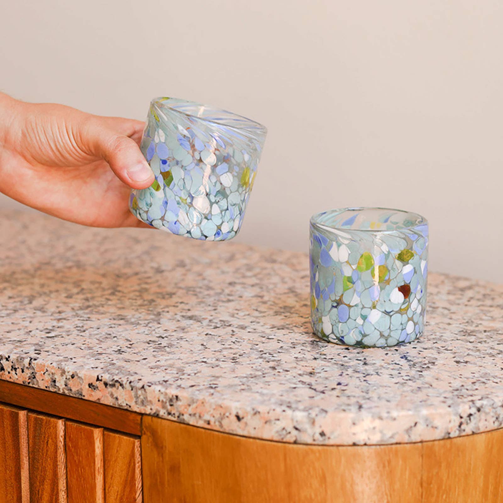 Hand Blown Eggshell Glass Tumbler