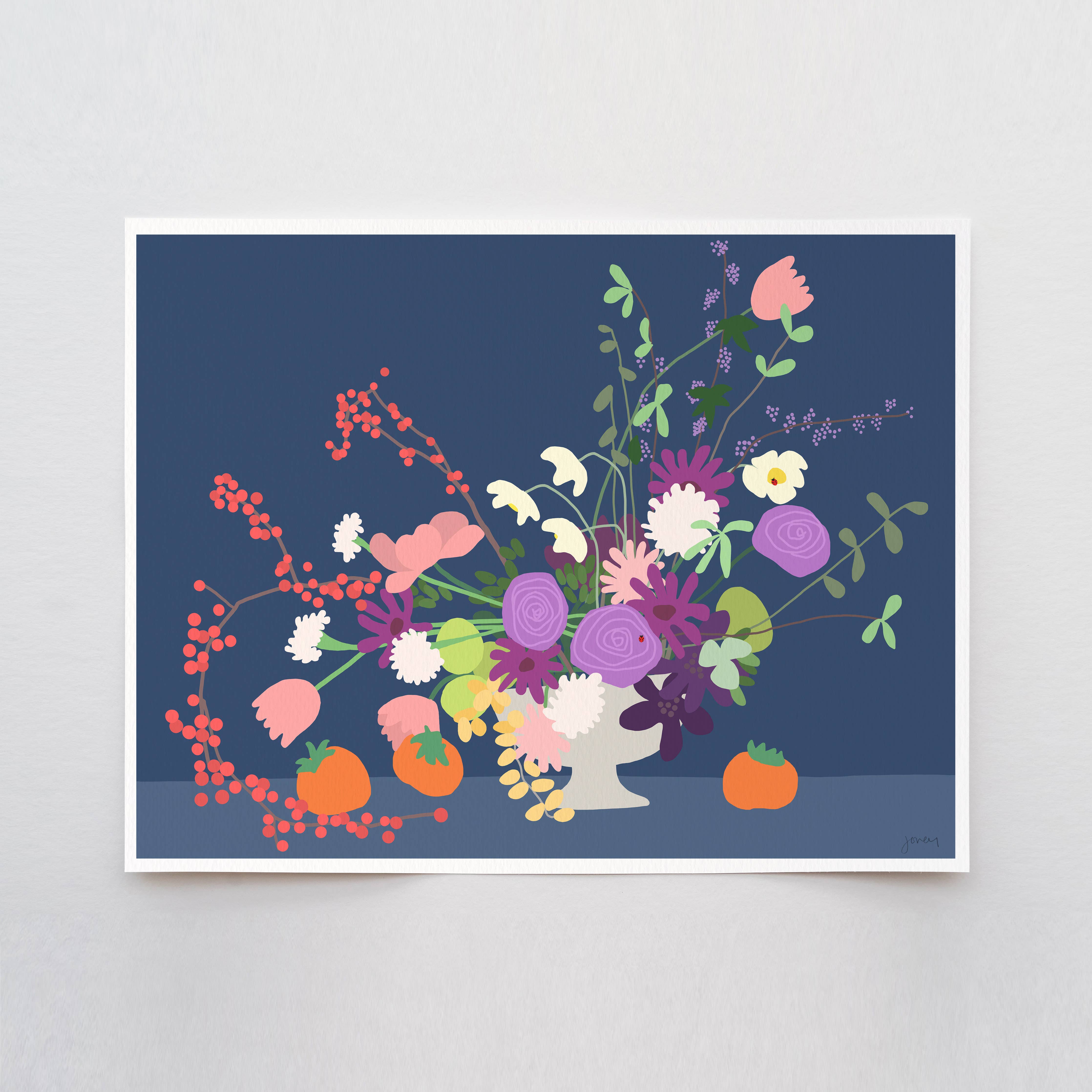 Persimmon Still Life Art Print 8"x10"