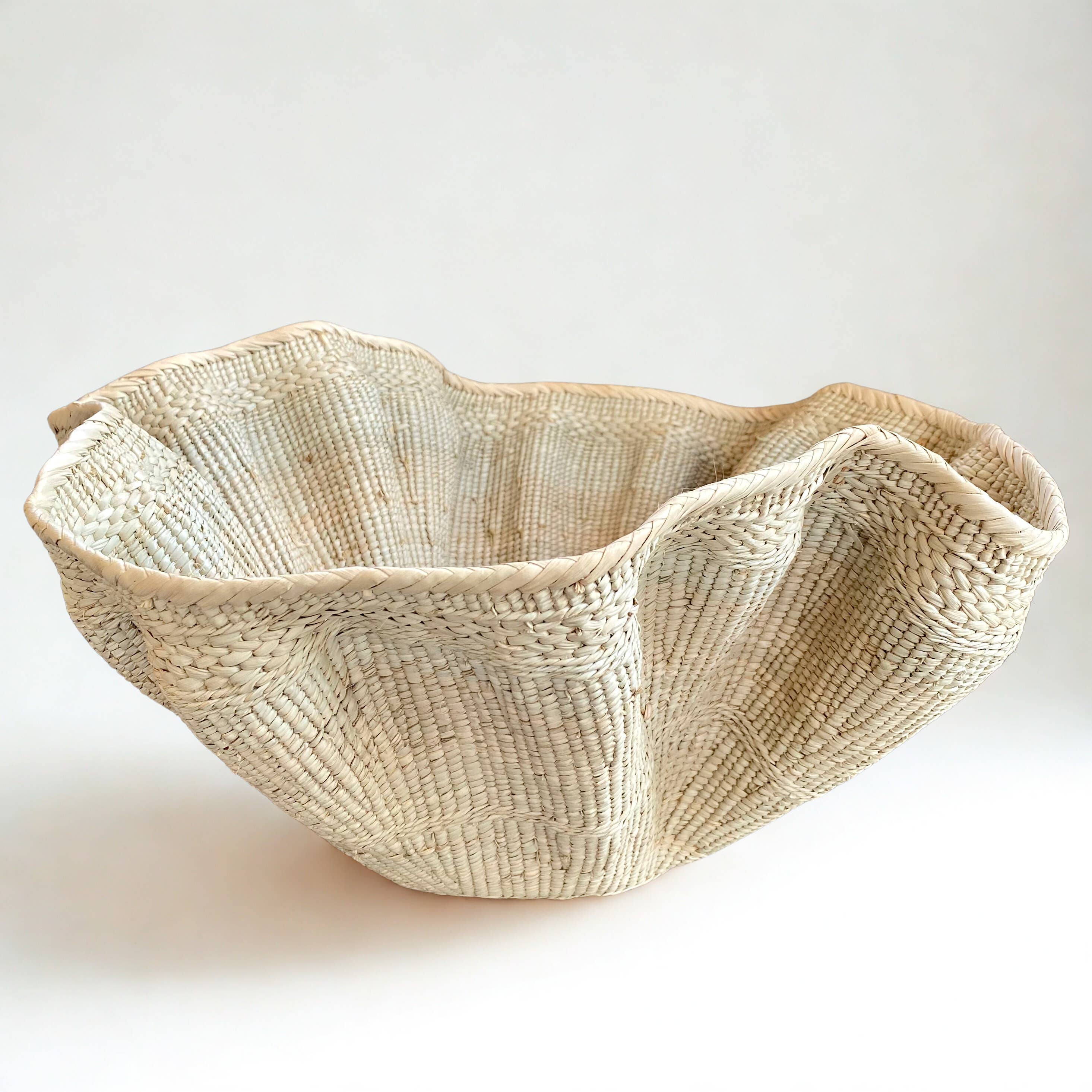 Rippled Palm Leaf Basket