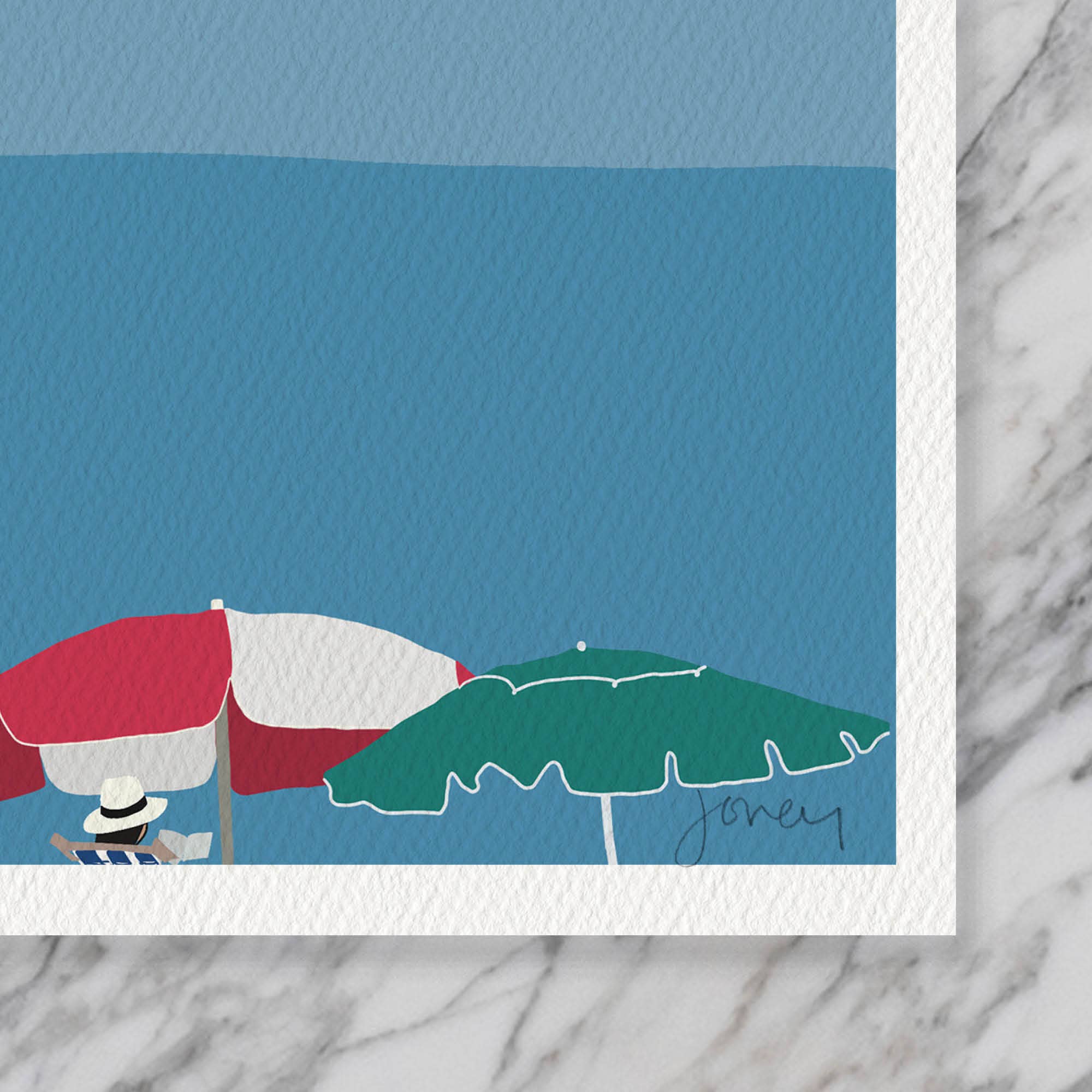 Beach Umbrellas Art Print 8"x10"