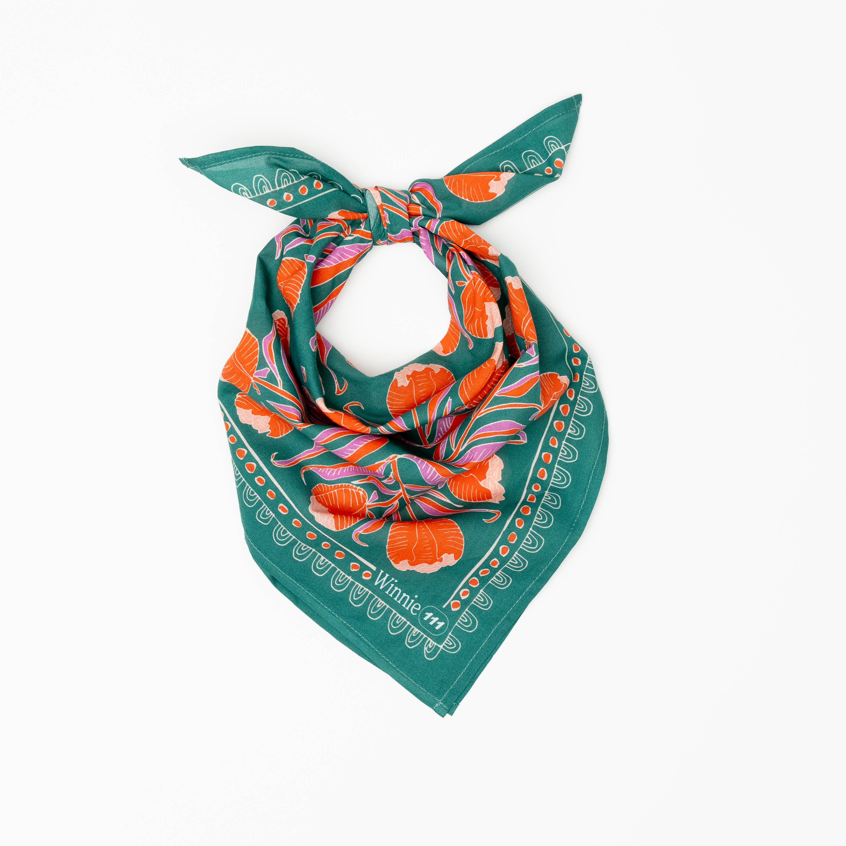 Green and Orange Cotton Bandana