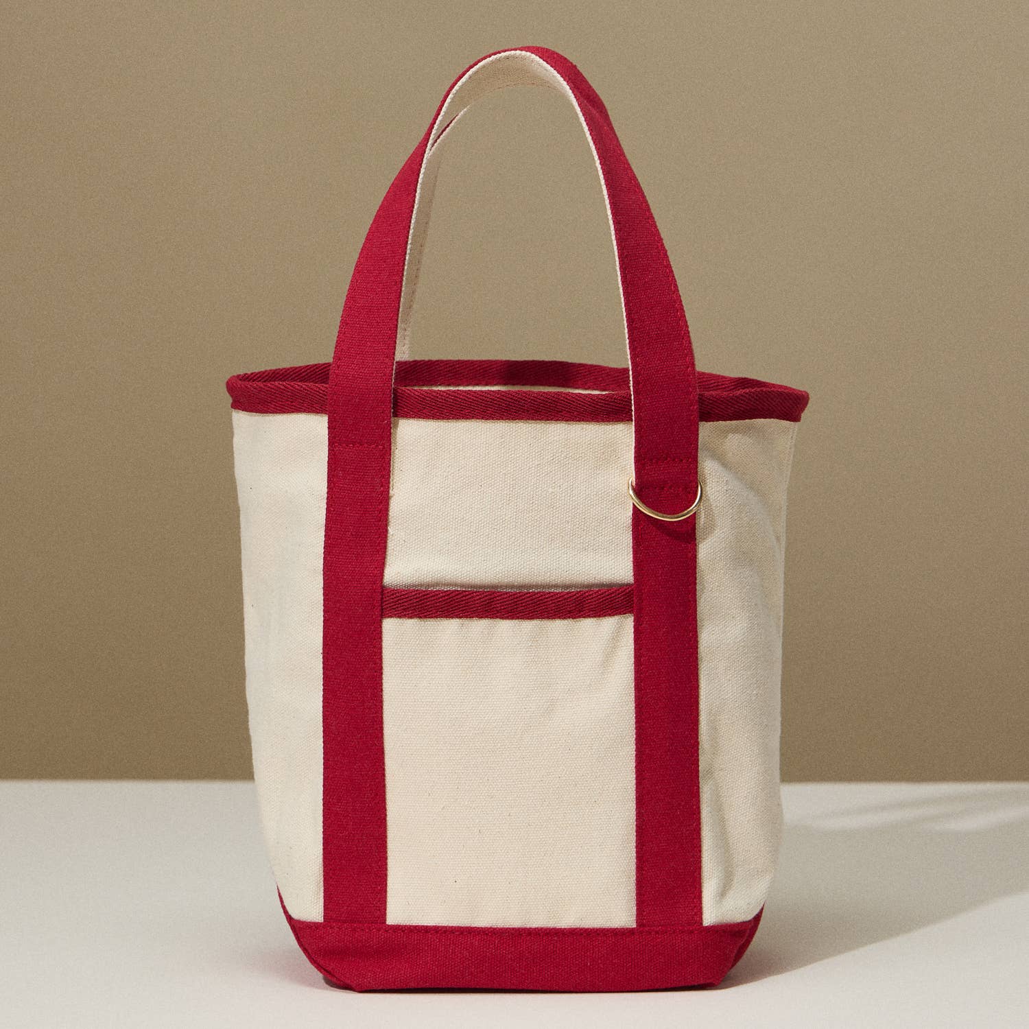 Red Medium Cotton Canvas Tote Bag