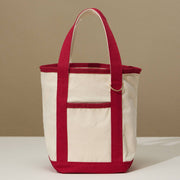 Red Medium Cotton Canvas Tote Bag