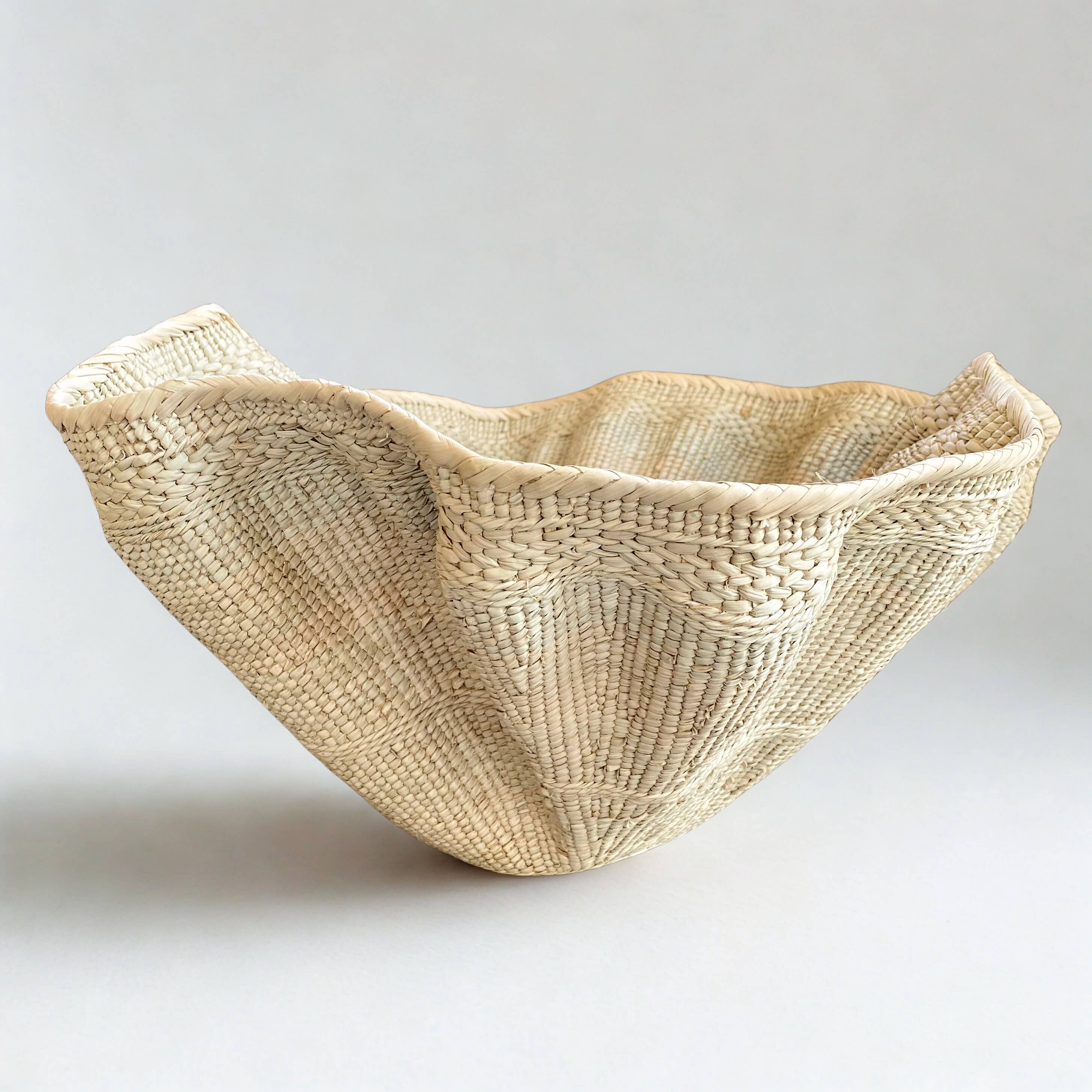 Rippled Palm Leaf Basket