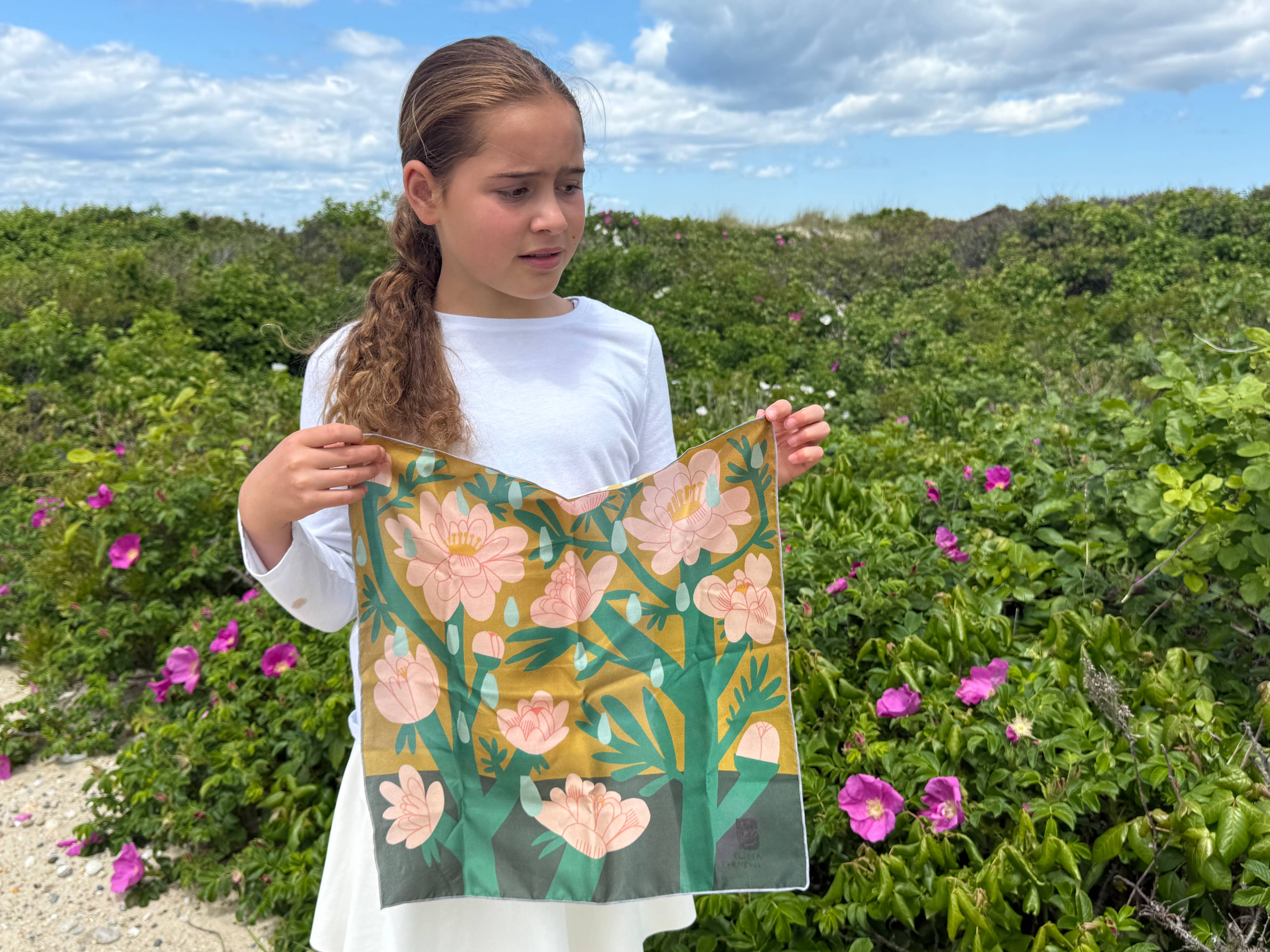 April Showers 100% Silk Scarf Bandana