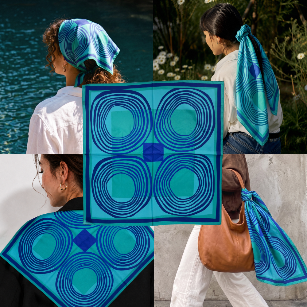 Ripple 100% Silk Scarf Bandana