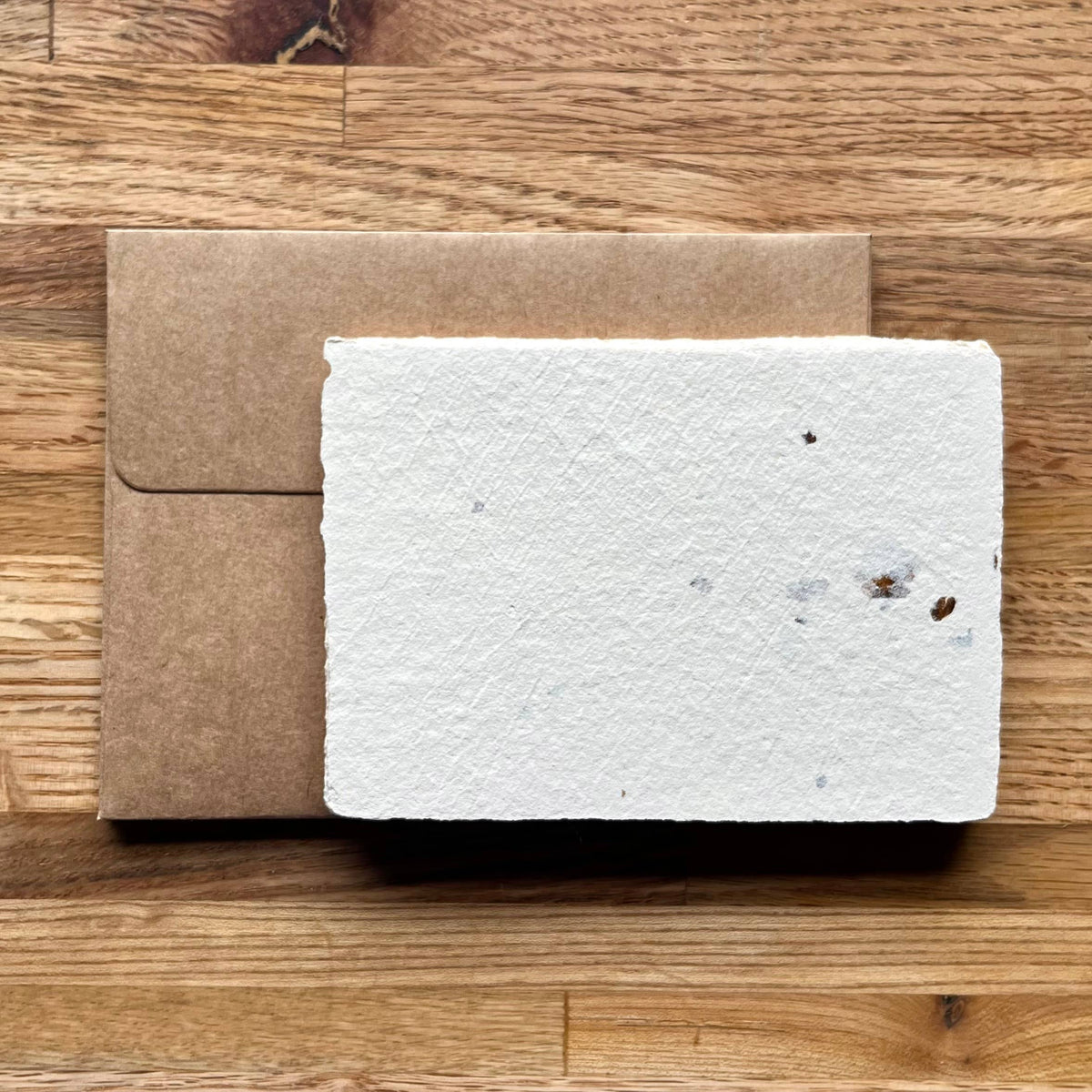 Set of Handmade Paper Cards with Envelopes - Coffee Waste Paper