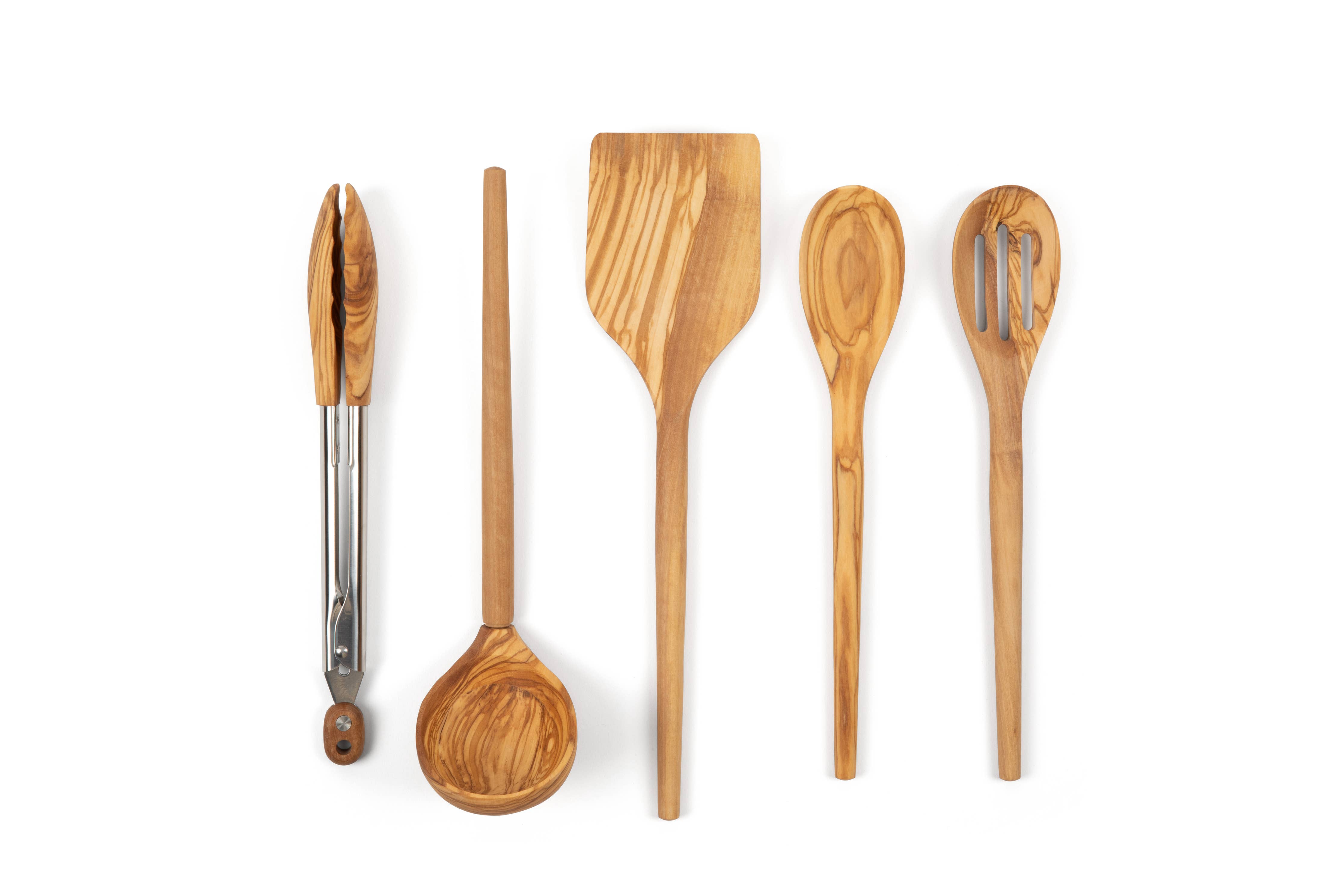 Olive Wood Cooking Utensil Set – Nontoxic, Plastic free