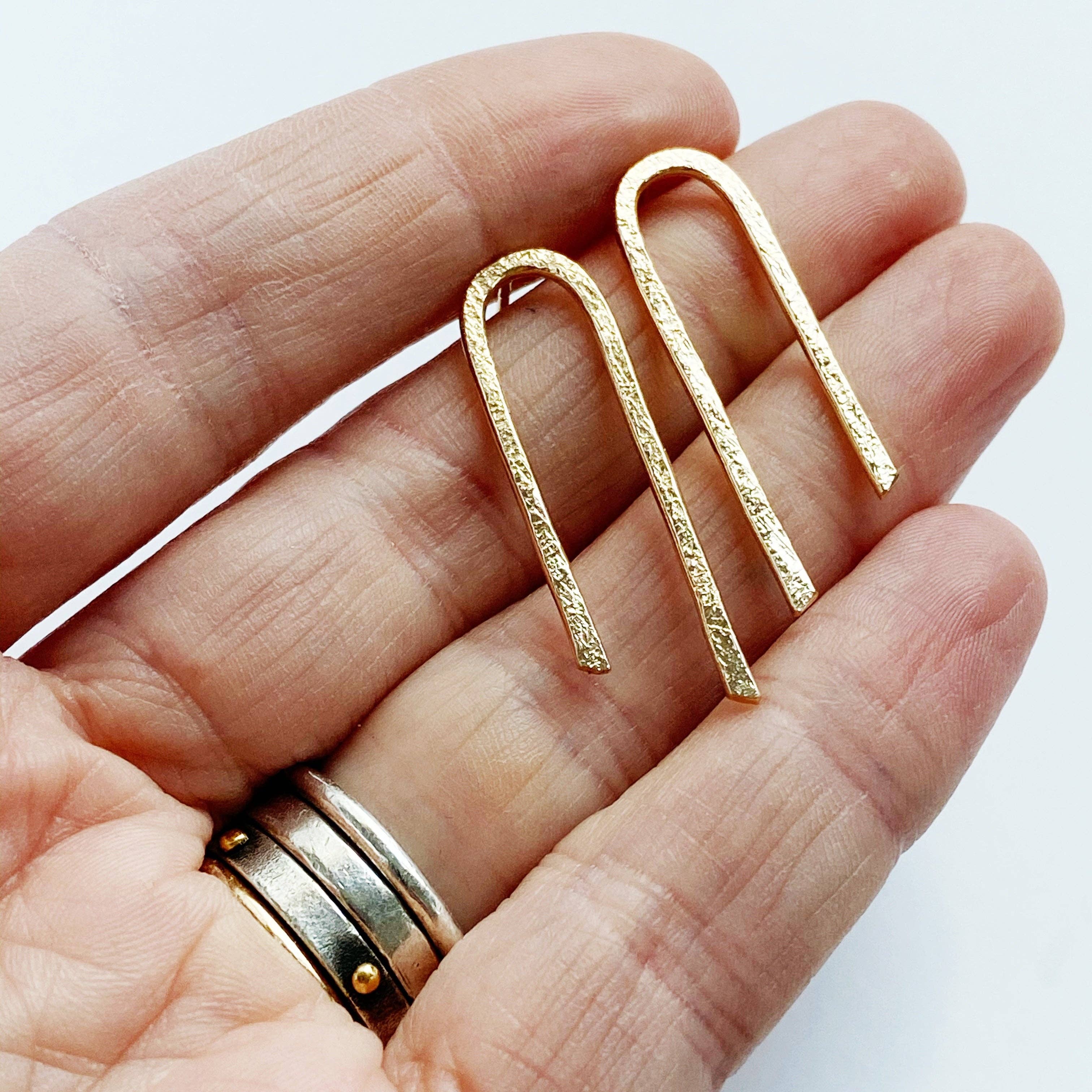 U Turn Studs: 14k Yellow Goldfill