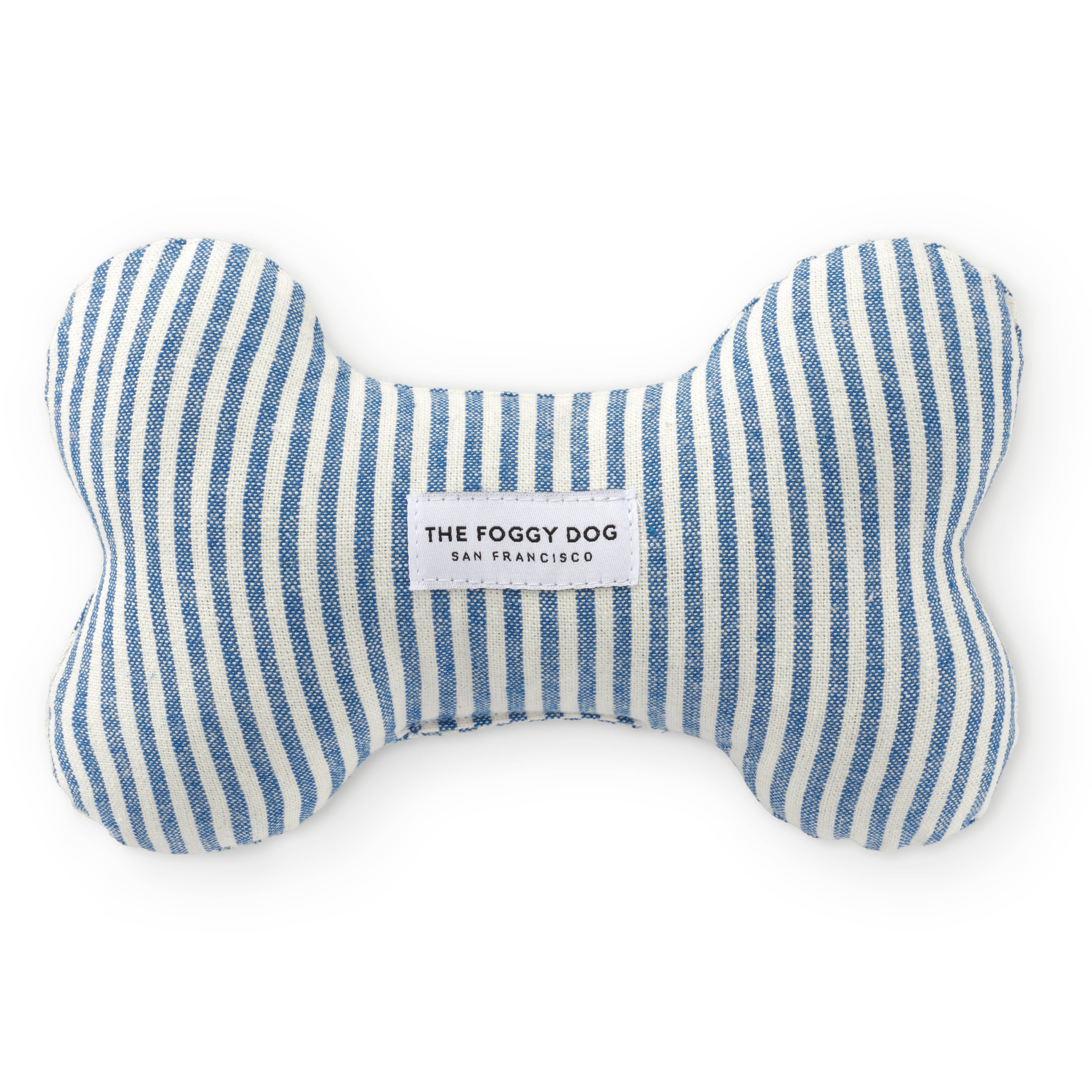 Blue Stripe Dog Bone Squeaky Toy