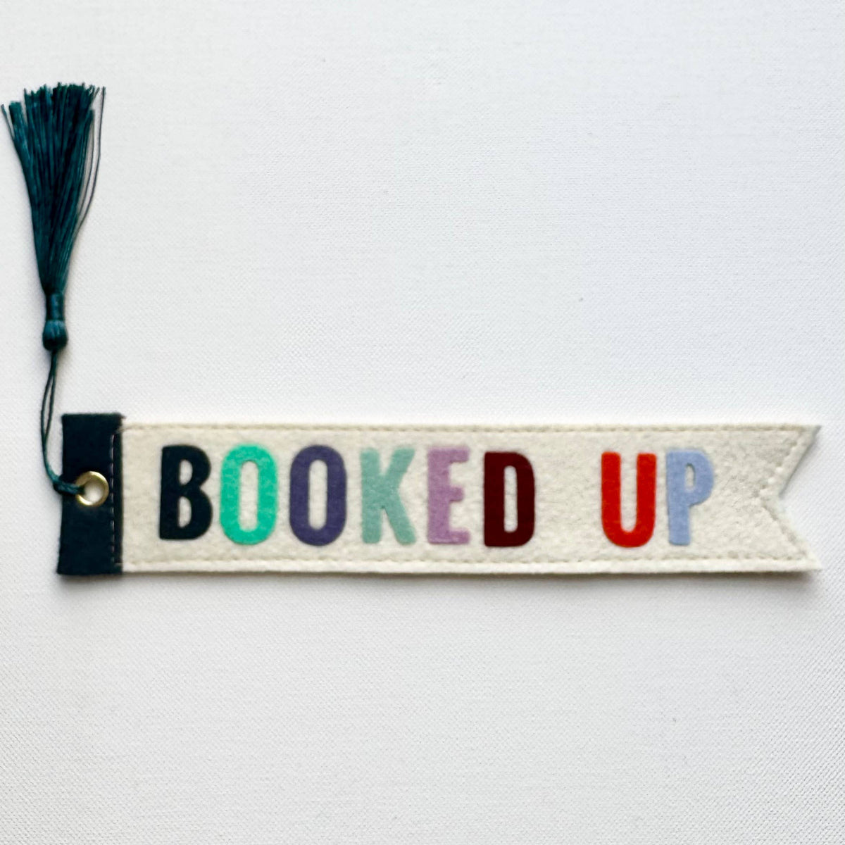 "Booked Up" Handmade Felt Bookmark