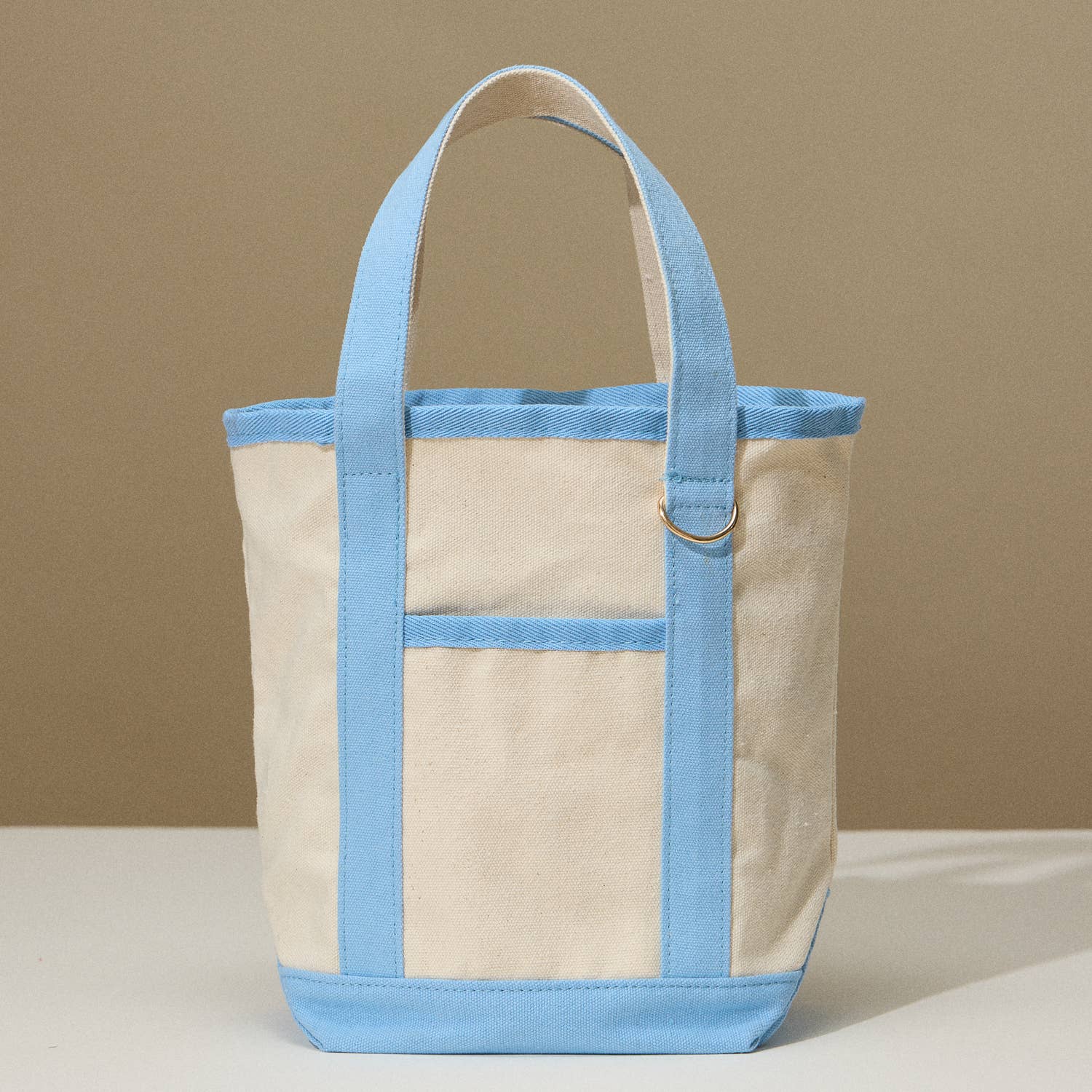 Light Blue Medium Cotton Canvas Tote Bag
