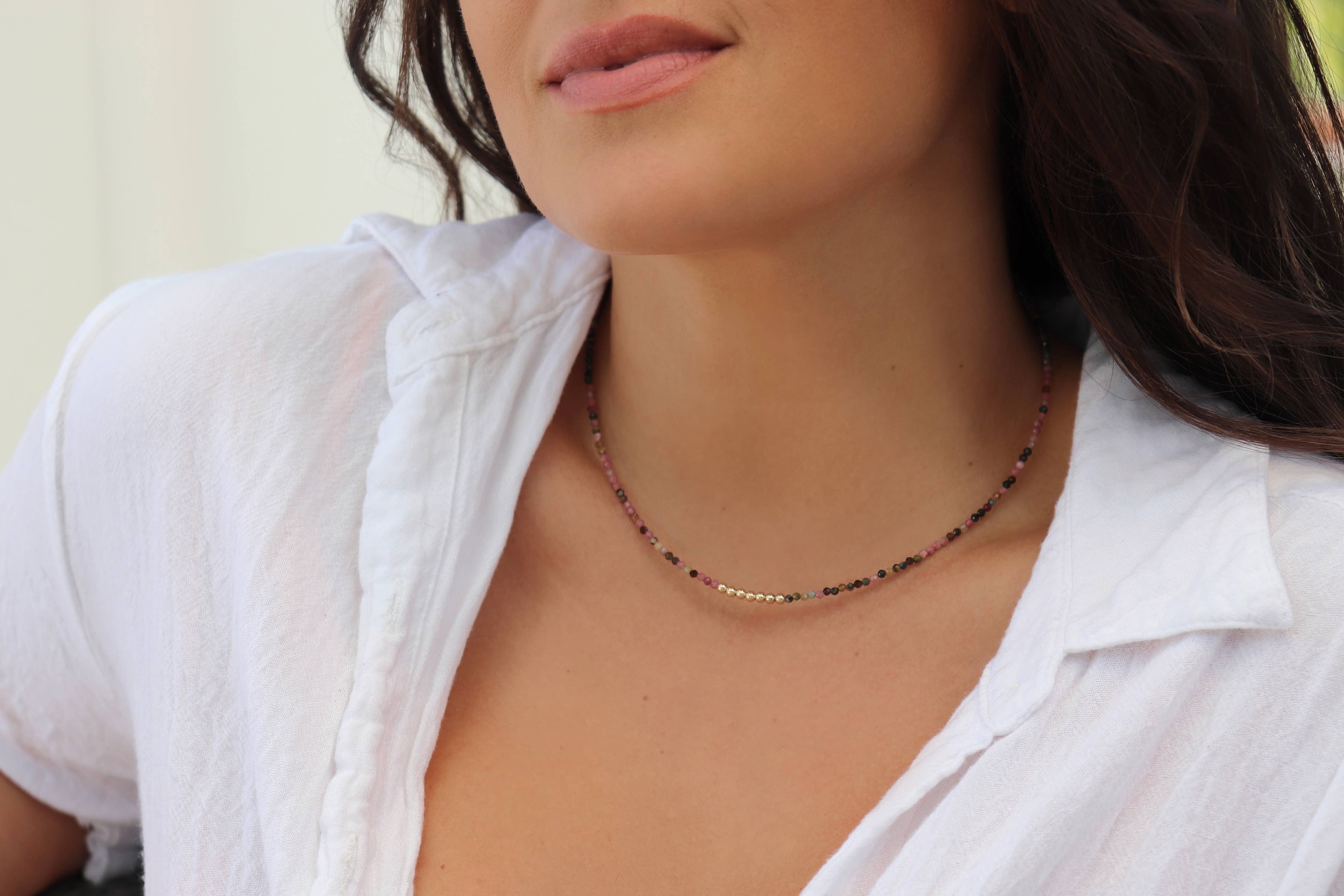 Lucky Necklace - Delicate Handmade Gemstone Choker