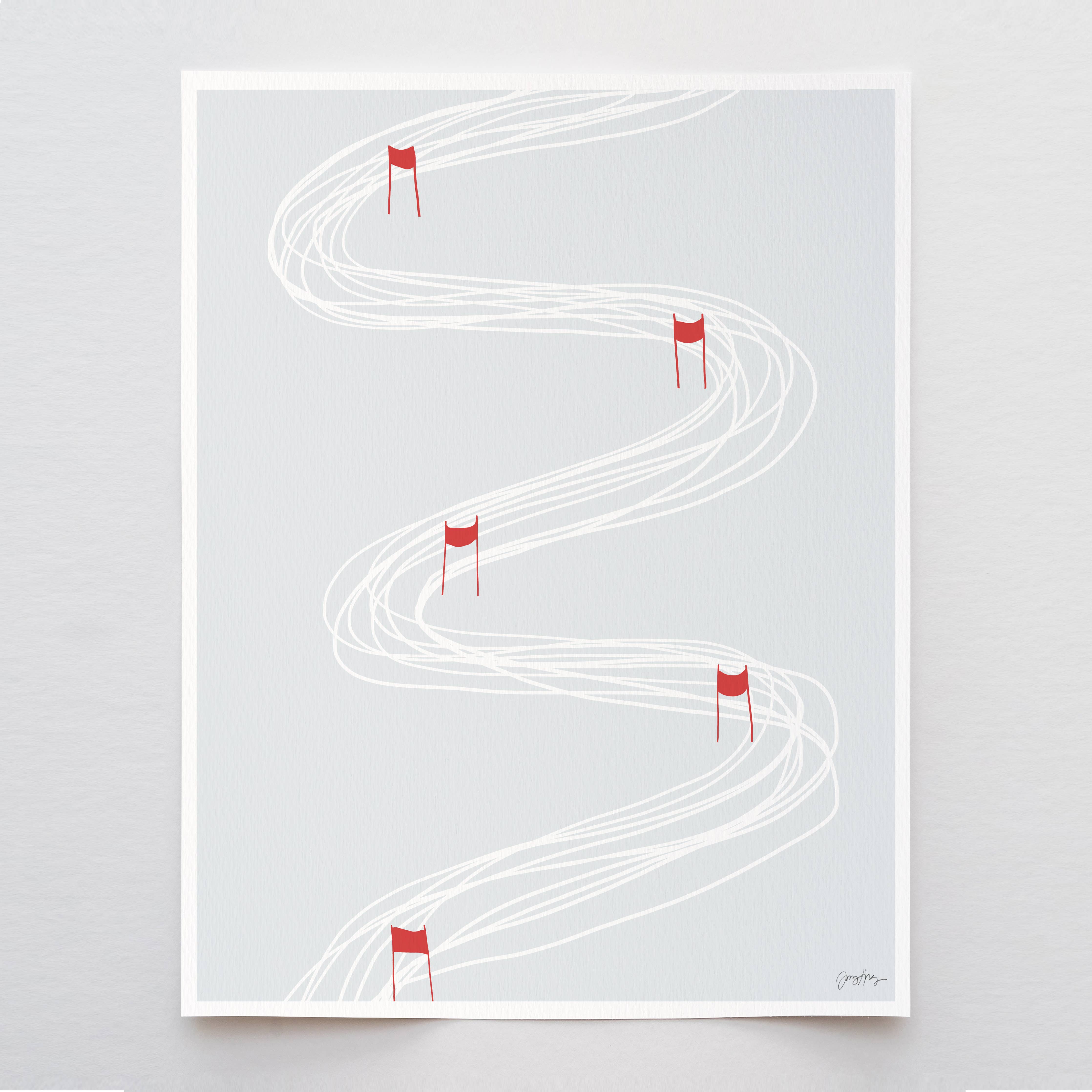 Ski Race Art Print 8"x10"