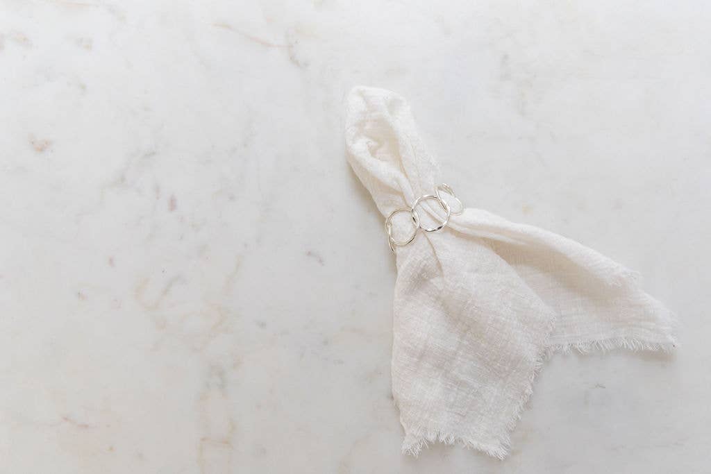 White Cotton Gauze Cloth Napkins  | Set of 4