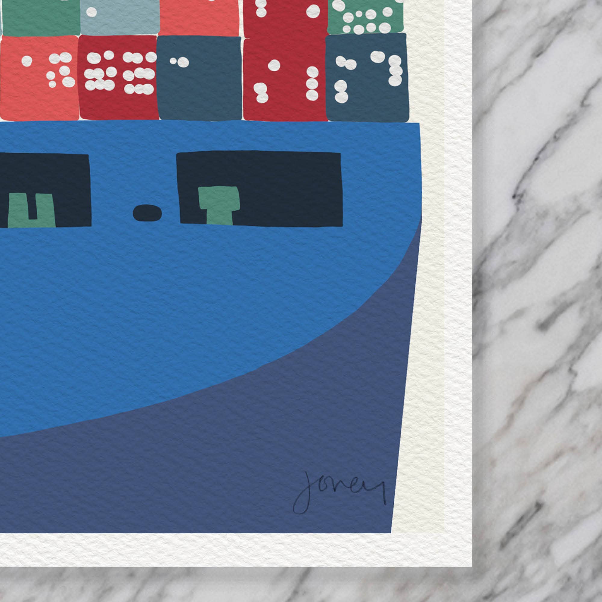 Container Ship Art Print 8"x10"