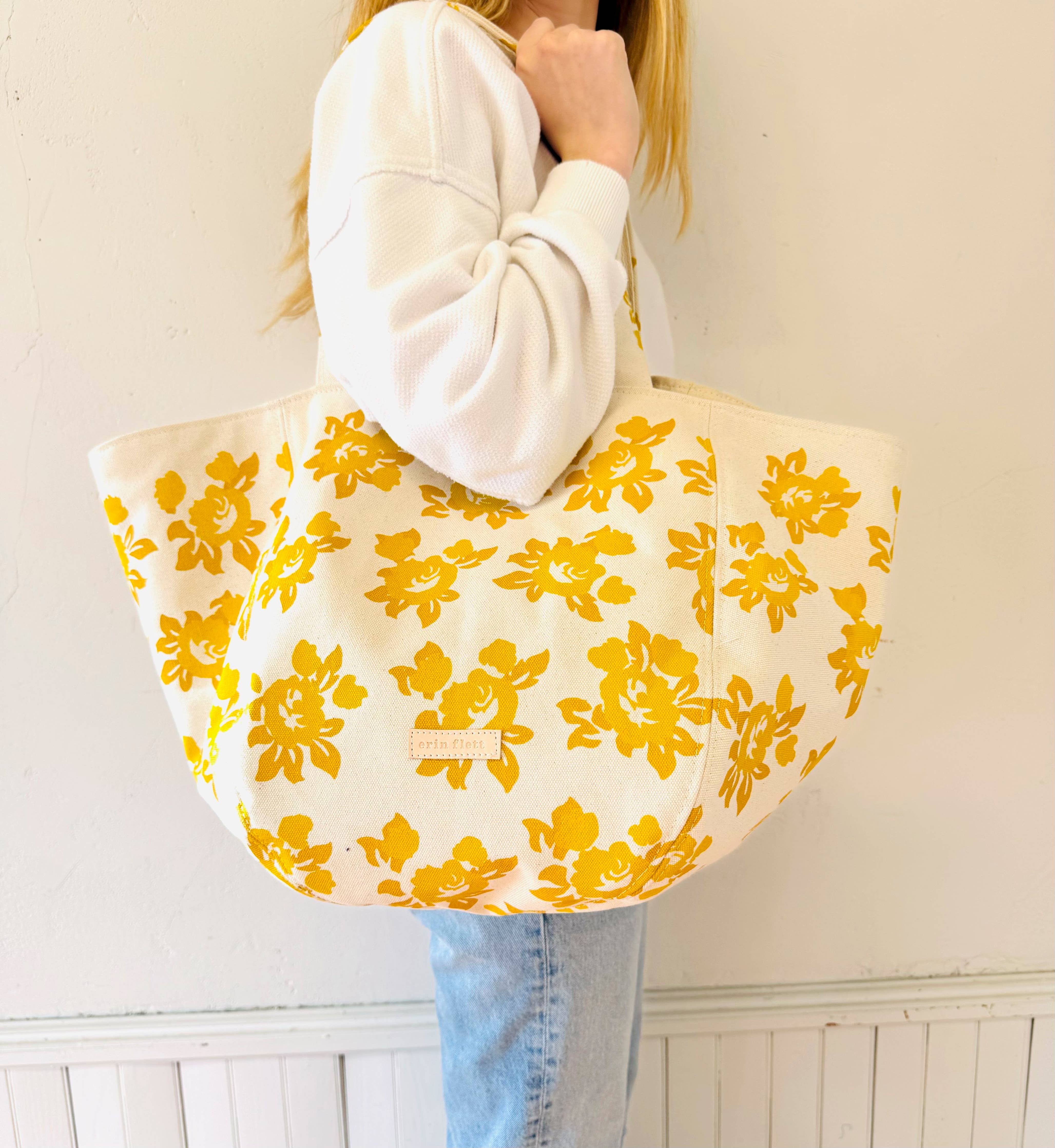 Golden Rose Boho Tote Bag