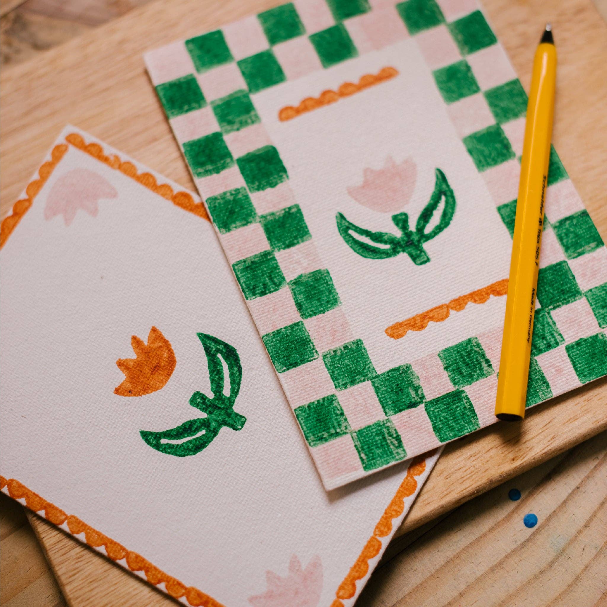 DIY Stationery Block Printing Kit - Tulip Design