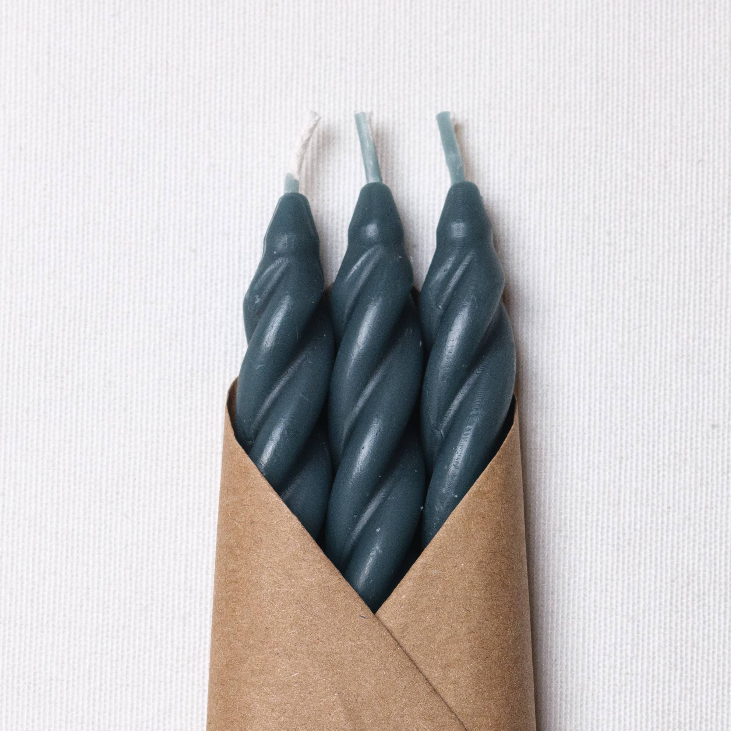 River Spiral Handmade Beeswax Taper Candles - Set of 3