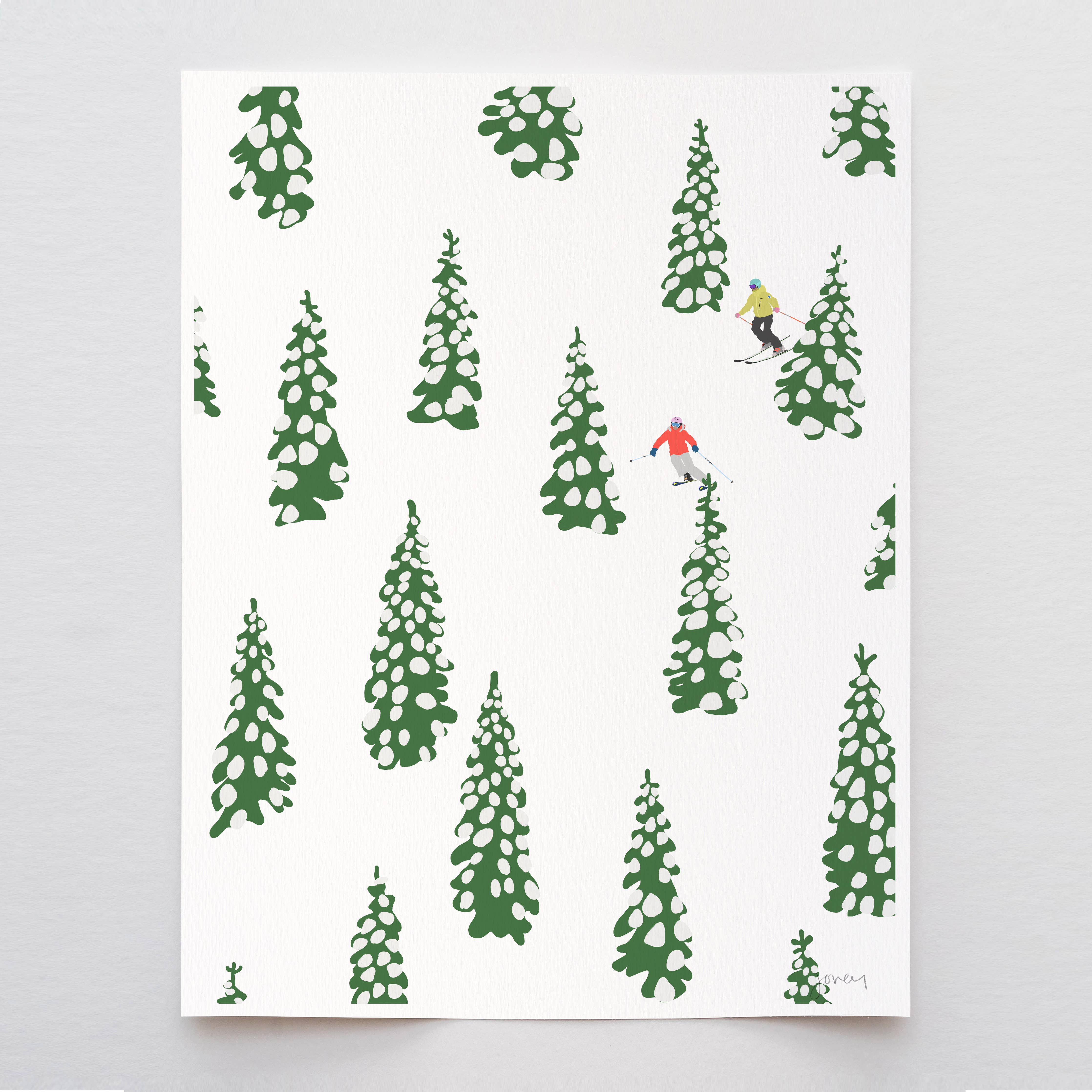 Snowy Forest Art Print 8"x10"