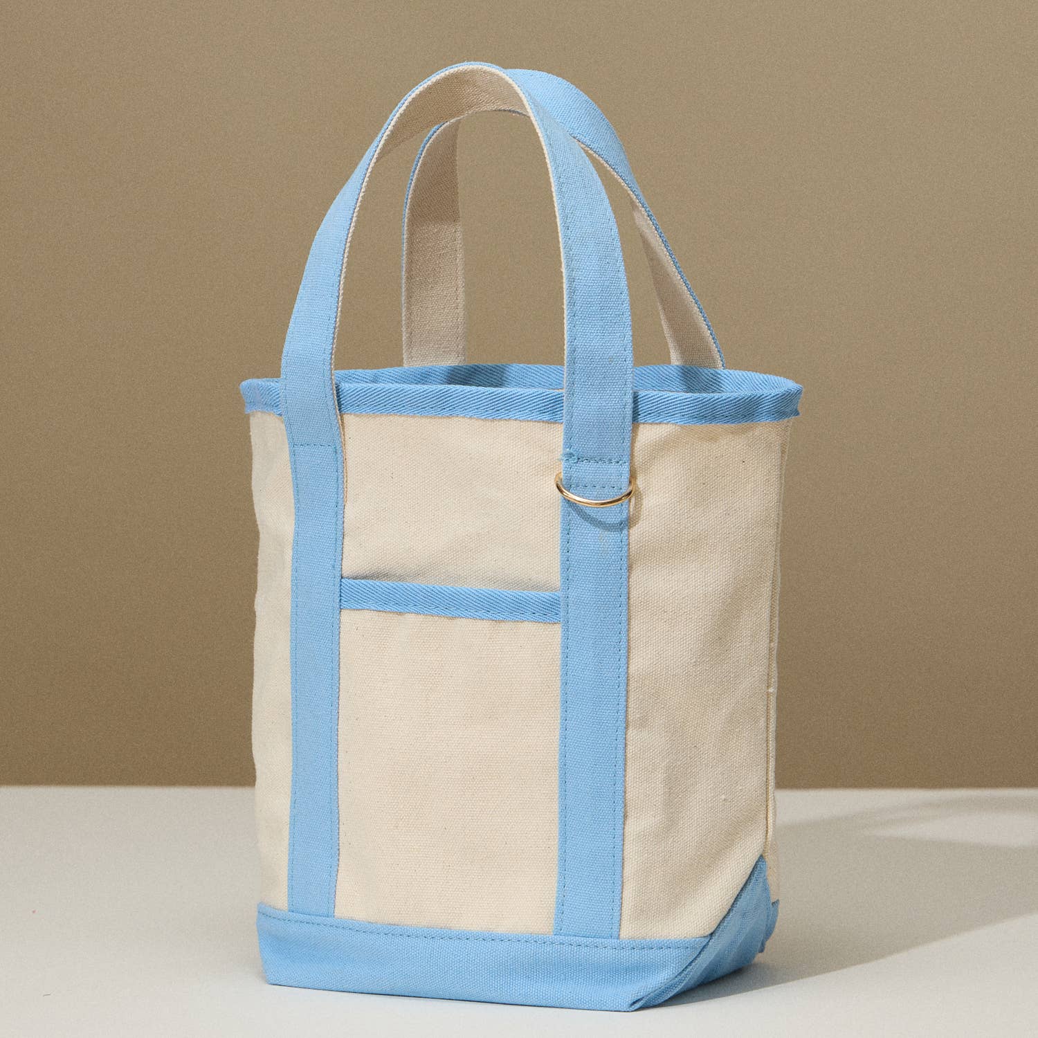 Light Blue Medium Cotton Canvas Tote Bag