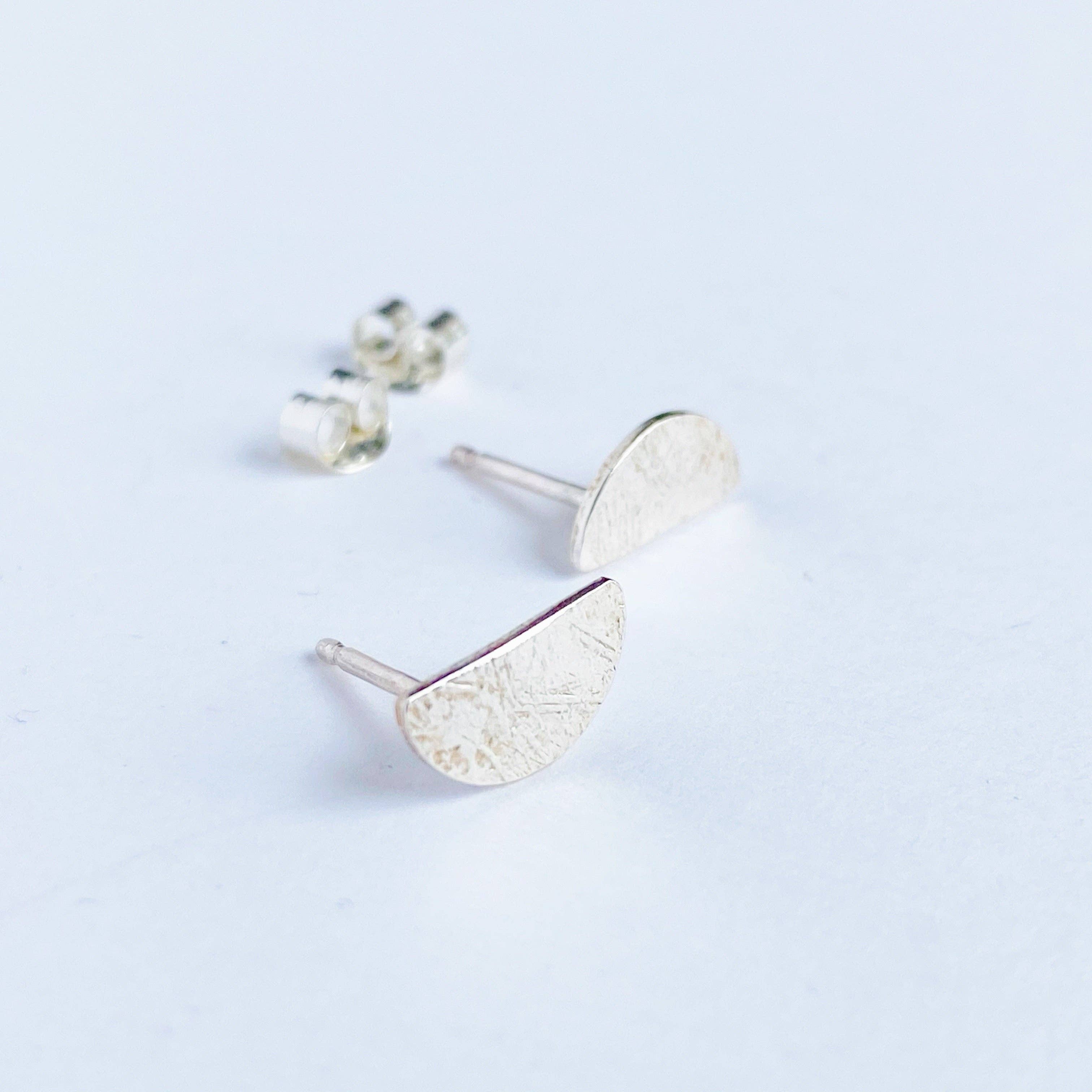 Half Moon Studs: Sterling Silver