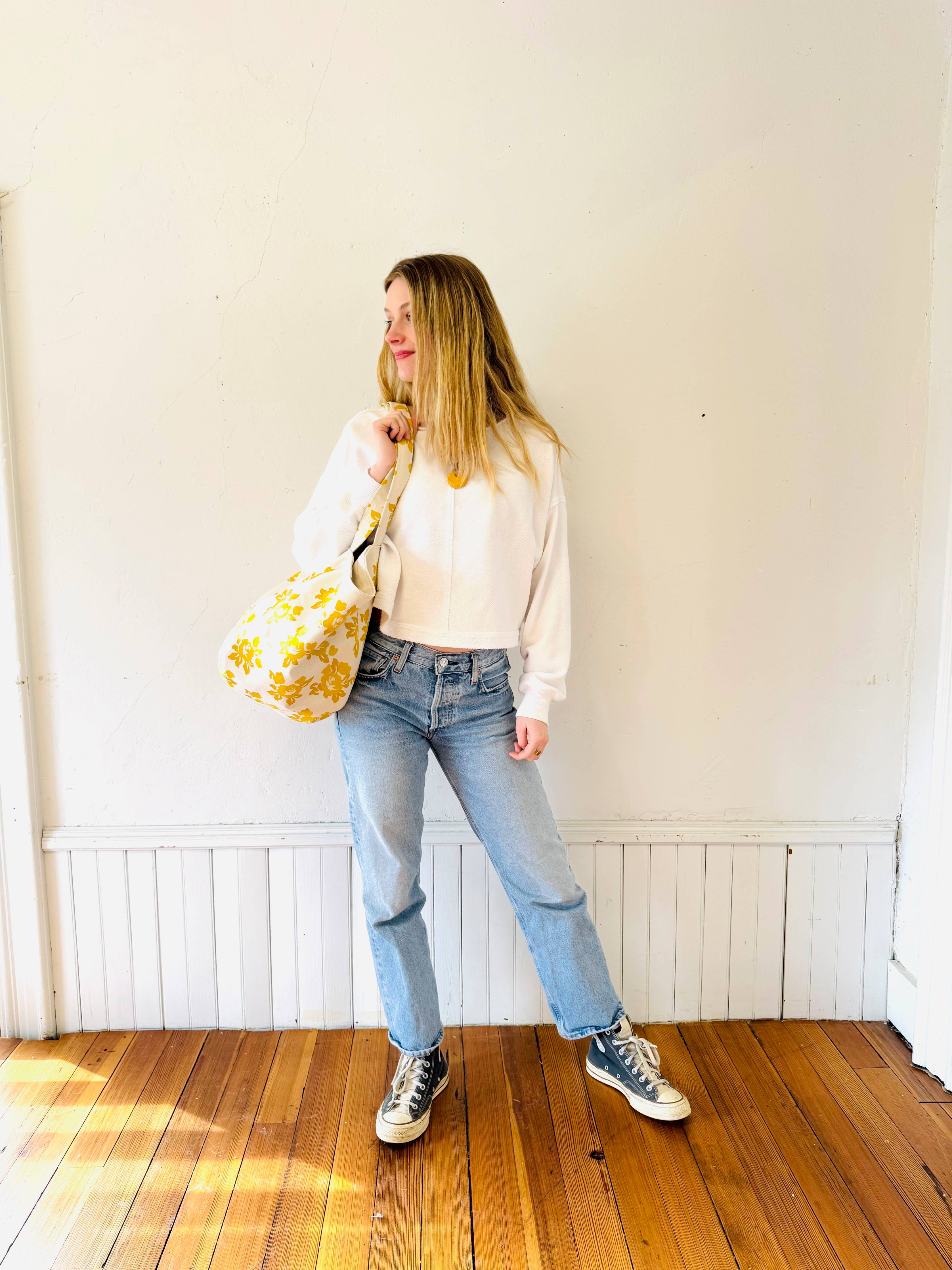 Golden Rose Boho Tote Bag