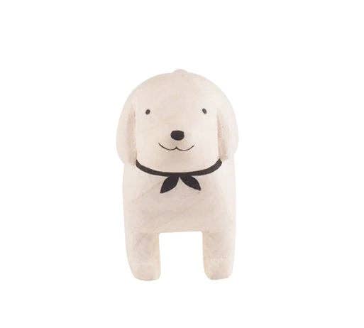 White Dachshund Hand Carved Figurine