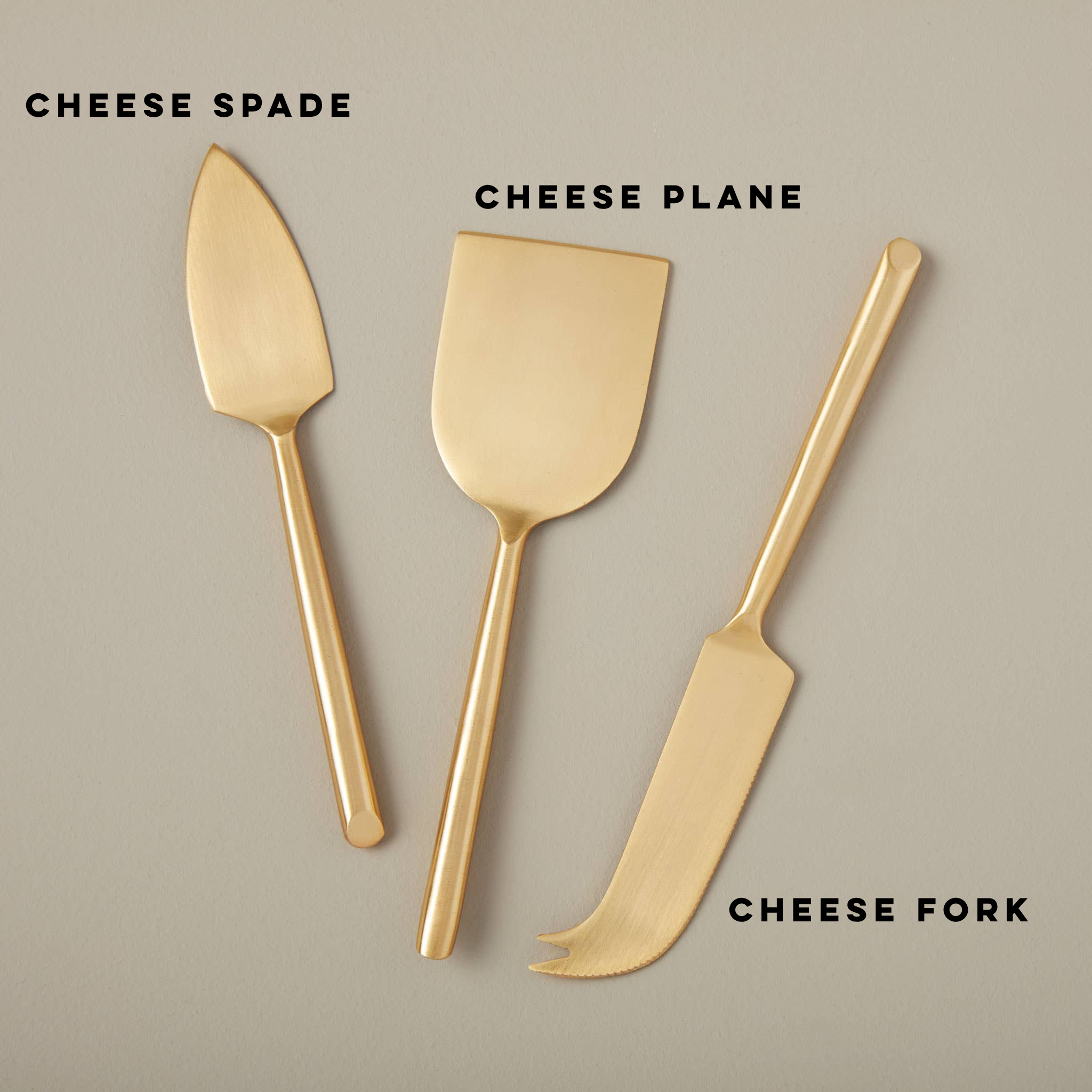 Matte Gold Cheese Knives