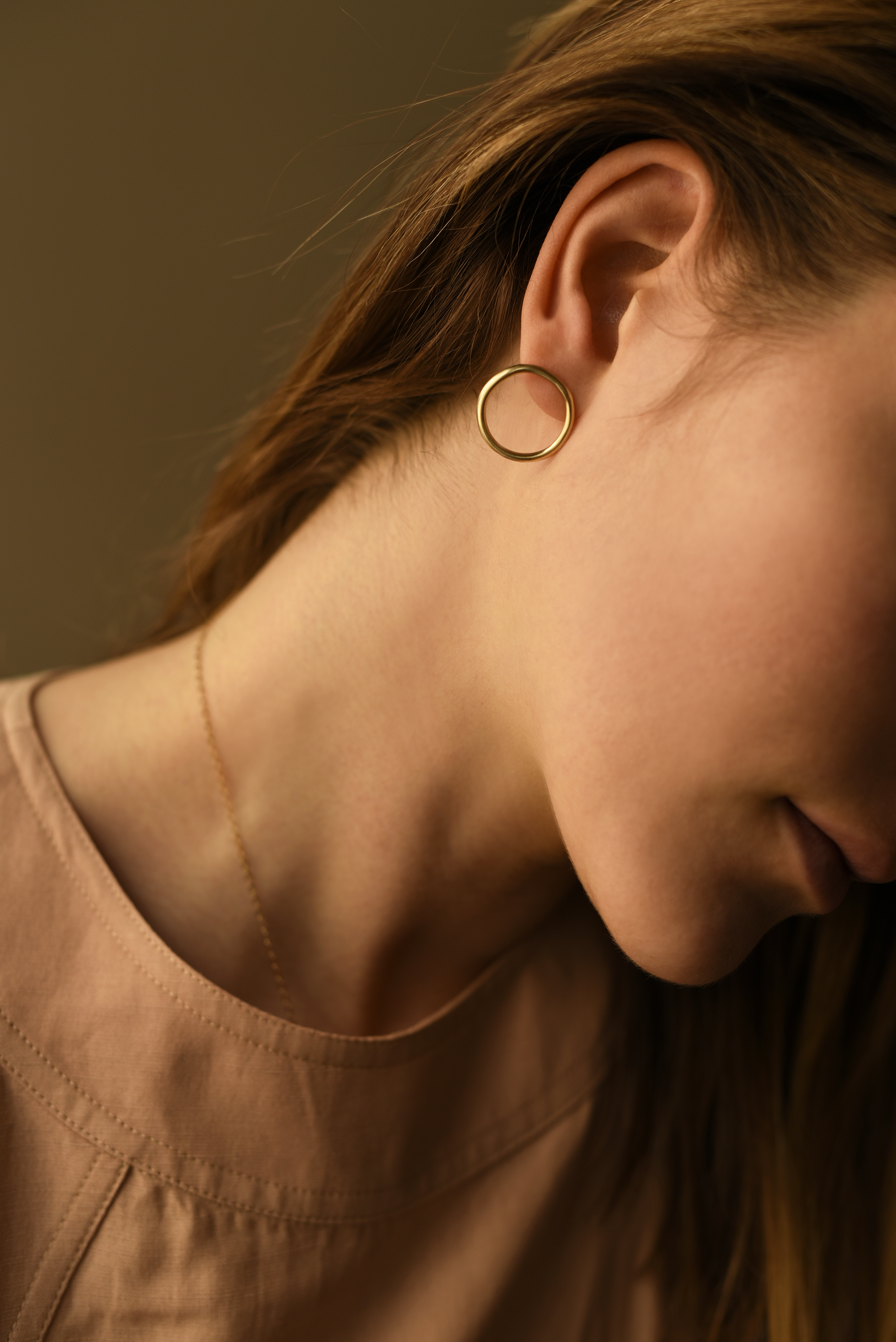 Mismatched Brass Stud Earrings