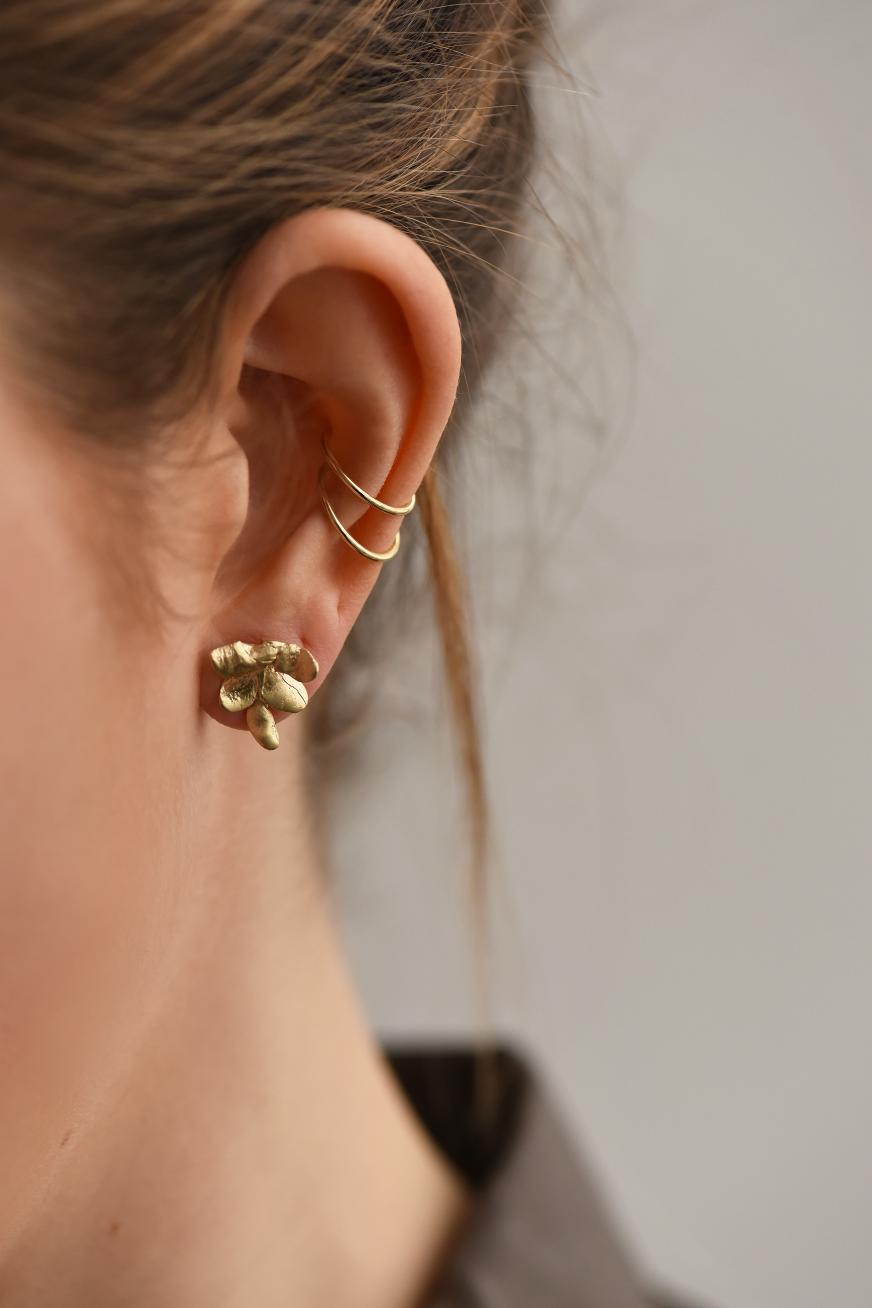 Brass Leaf Studs