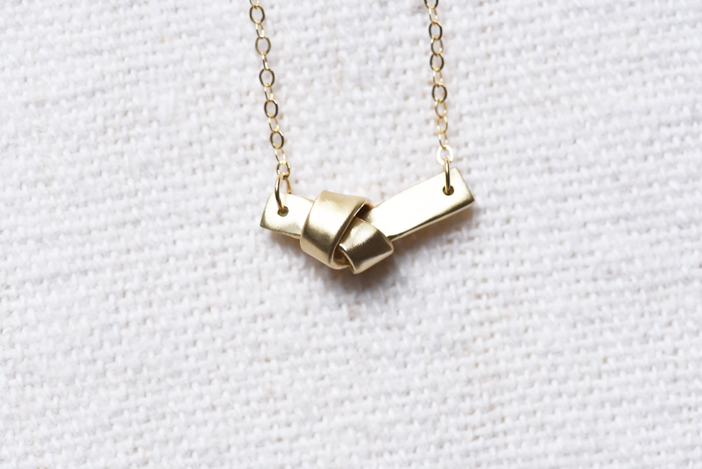 Brass Knot Necklace