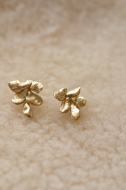 Brass Leaf Studs
