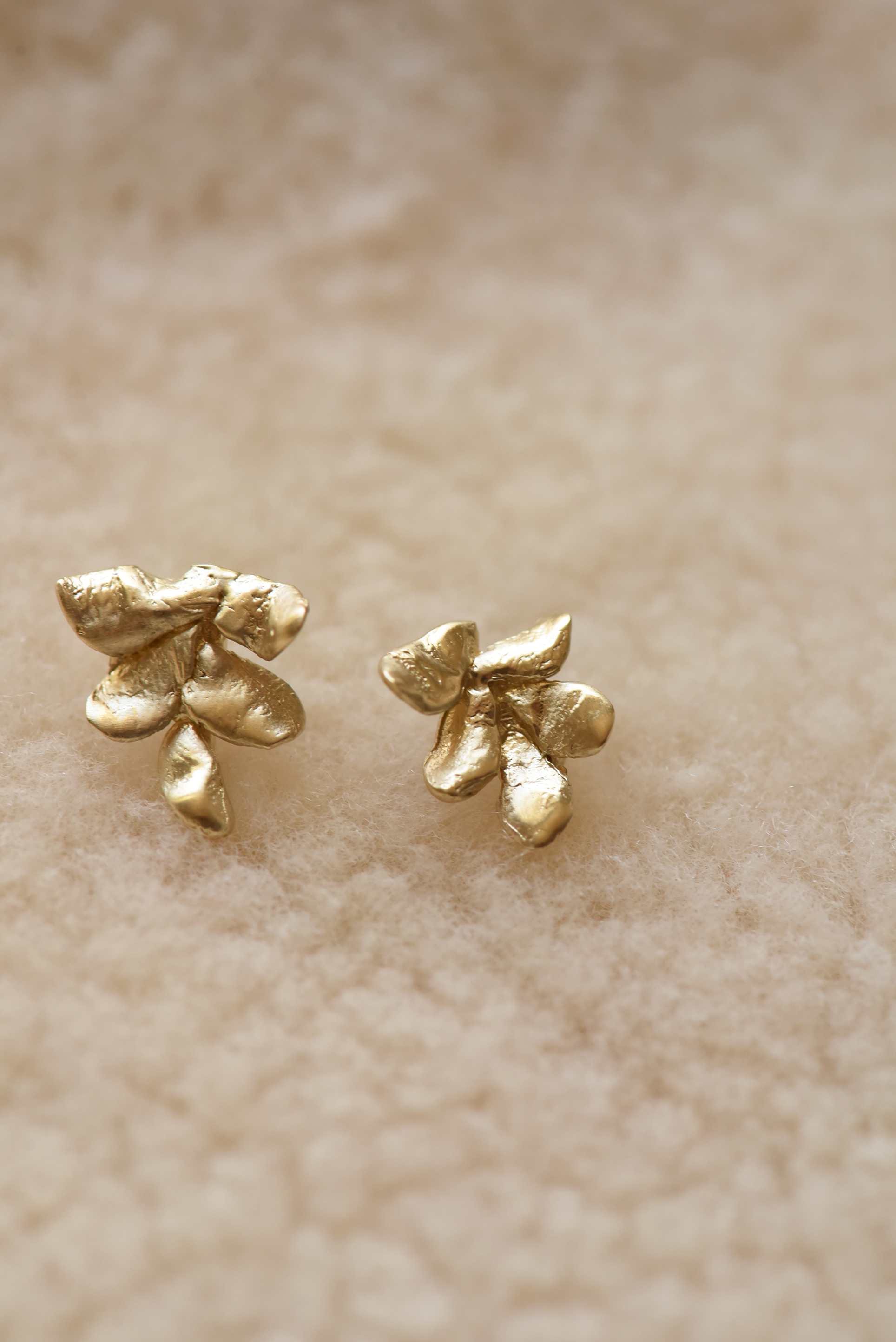 Brass Leaf Studs