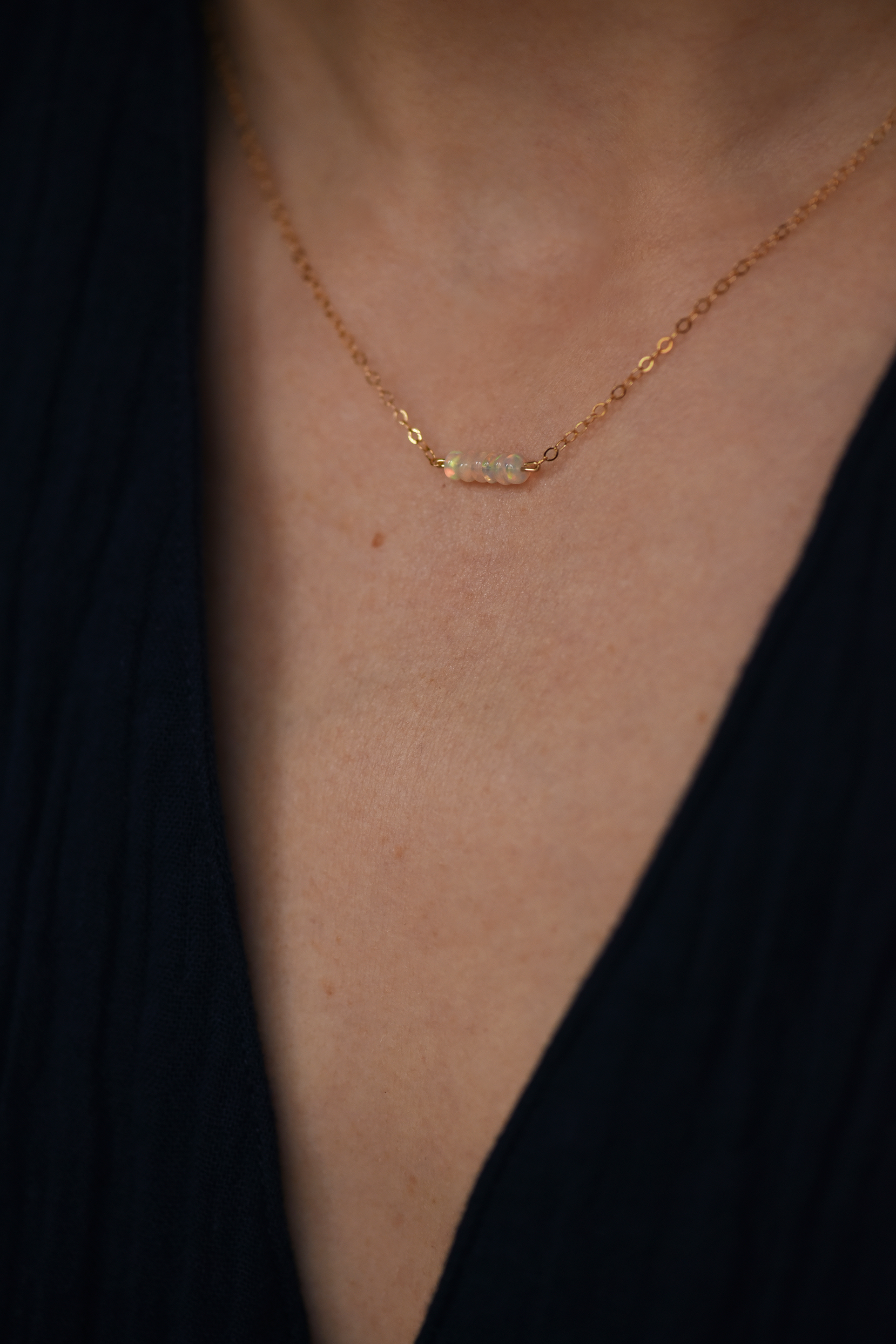 Opal Bar Necklace