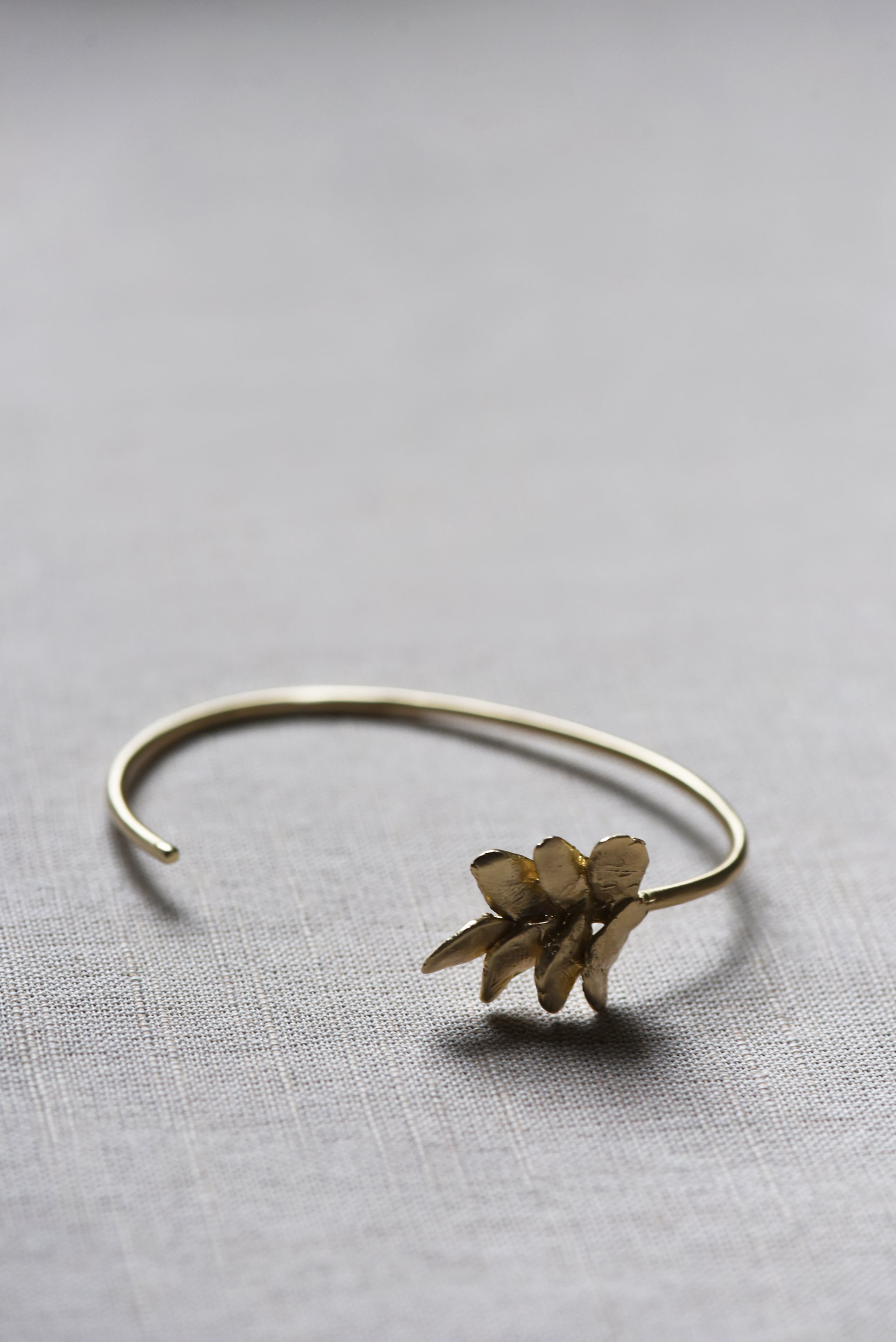 Leaf Brass Cuff Bracelet