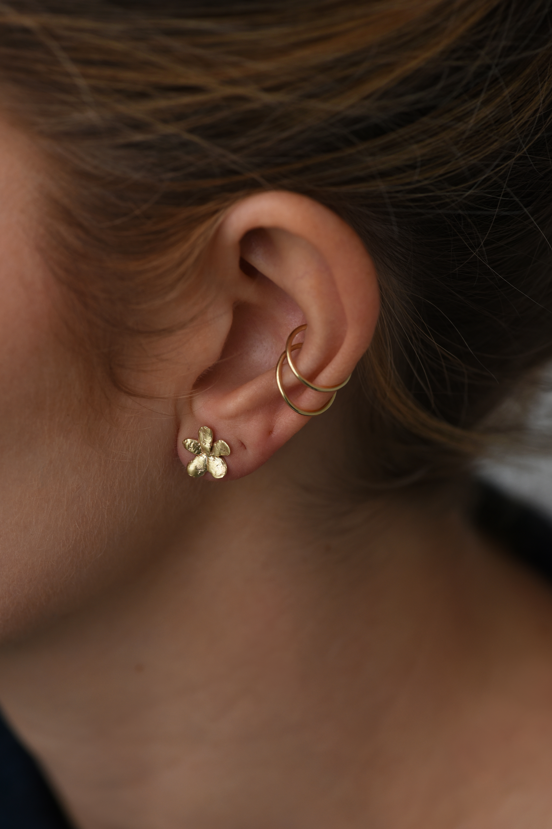 Brass Flower Studs