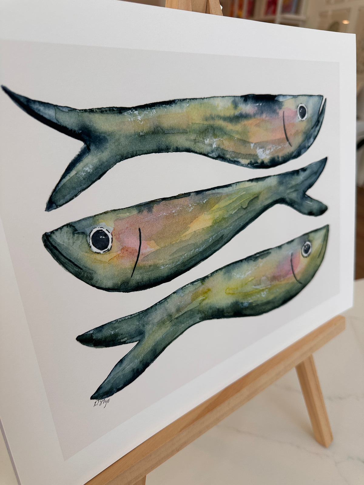 Stacked Sardines Watercolor Art Print by Provan Slys Smith