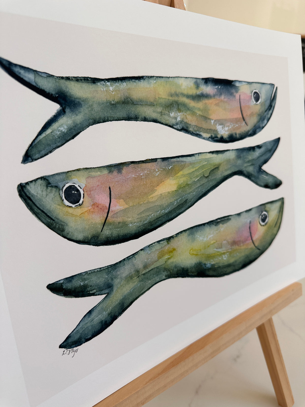 Stacked Sardines Watercolor Art Print by Provan Slys Smith