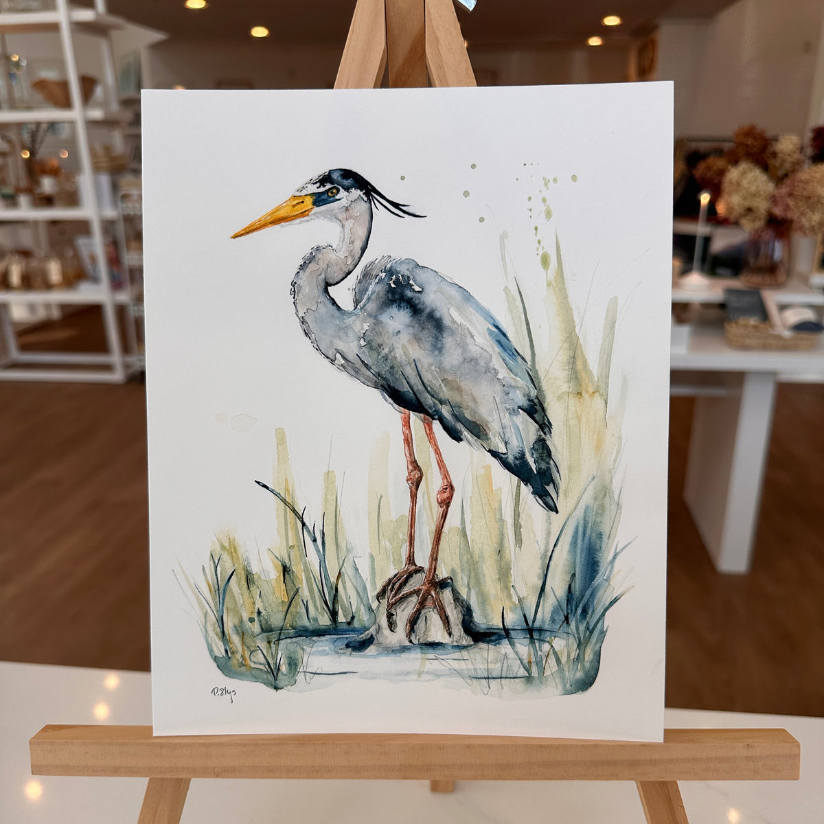 Great Blue Heron Watercolor Art Print by Provan Slys Smith