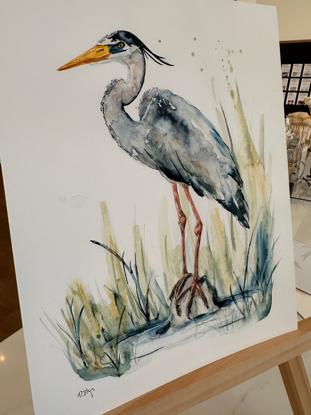 Great Blue Heron Watercolor Art Print by Provan Slys Smith