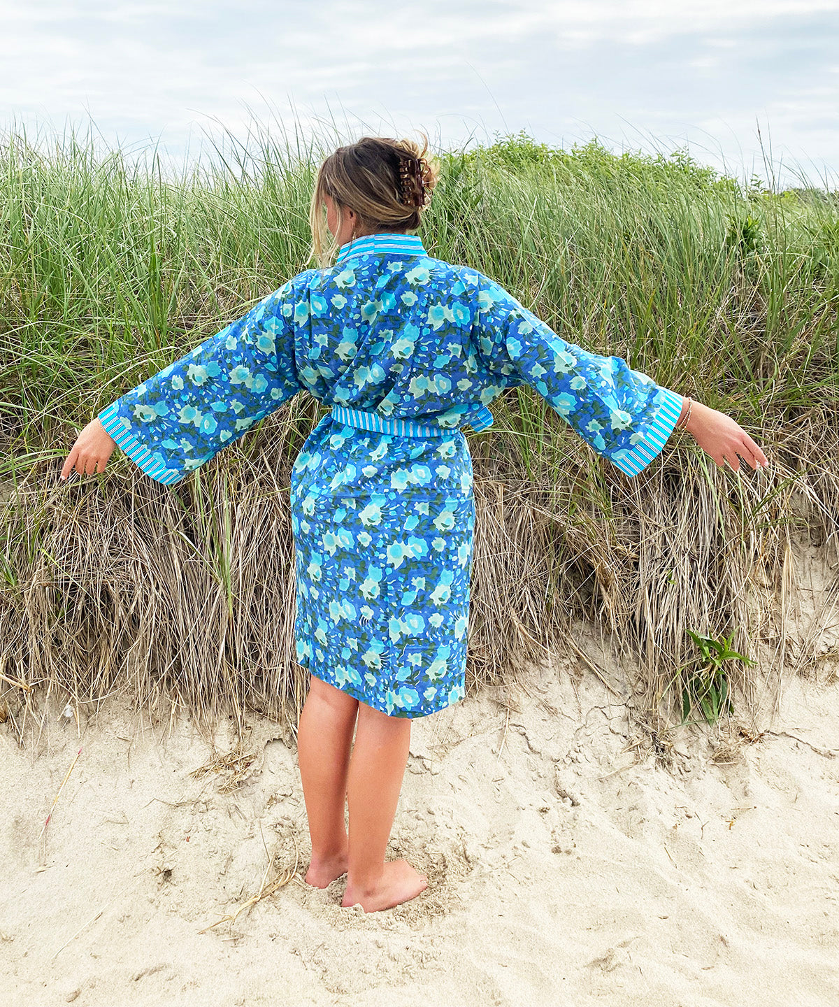 Jakarta Midi Robe | Watercolor Blues