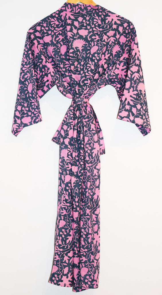Kerala Long Robe | Shadow Floral Midnight