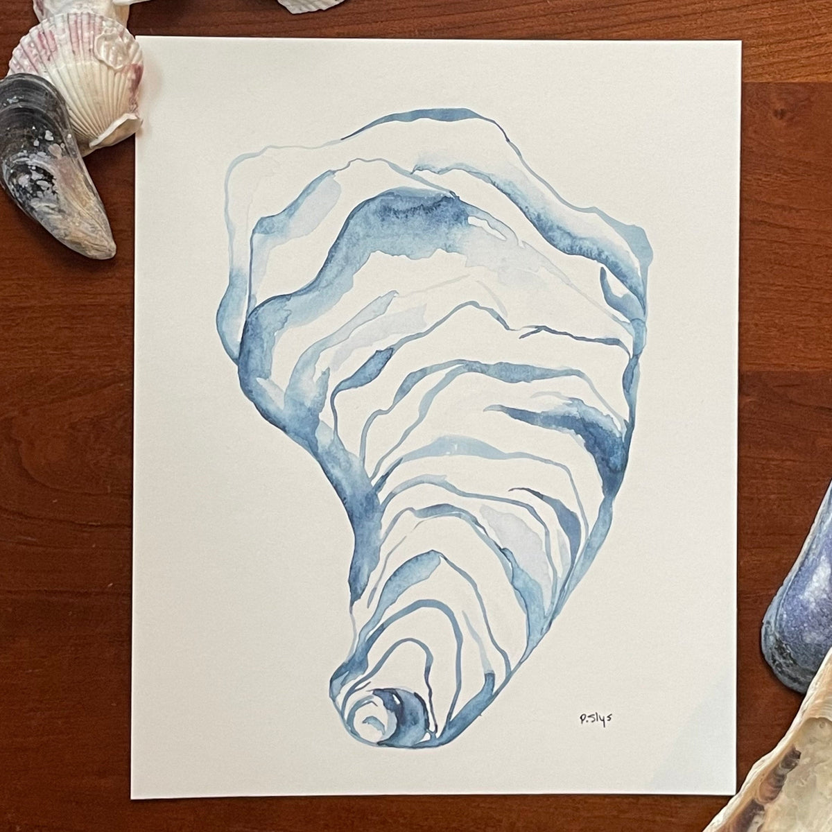 Abstract Oyster Watercolor Art Print by Provan Slys Smith