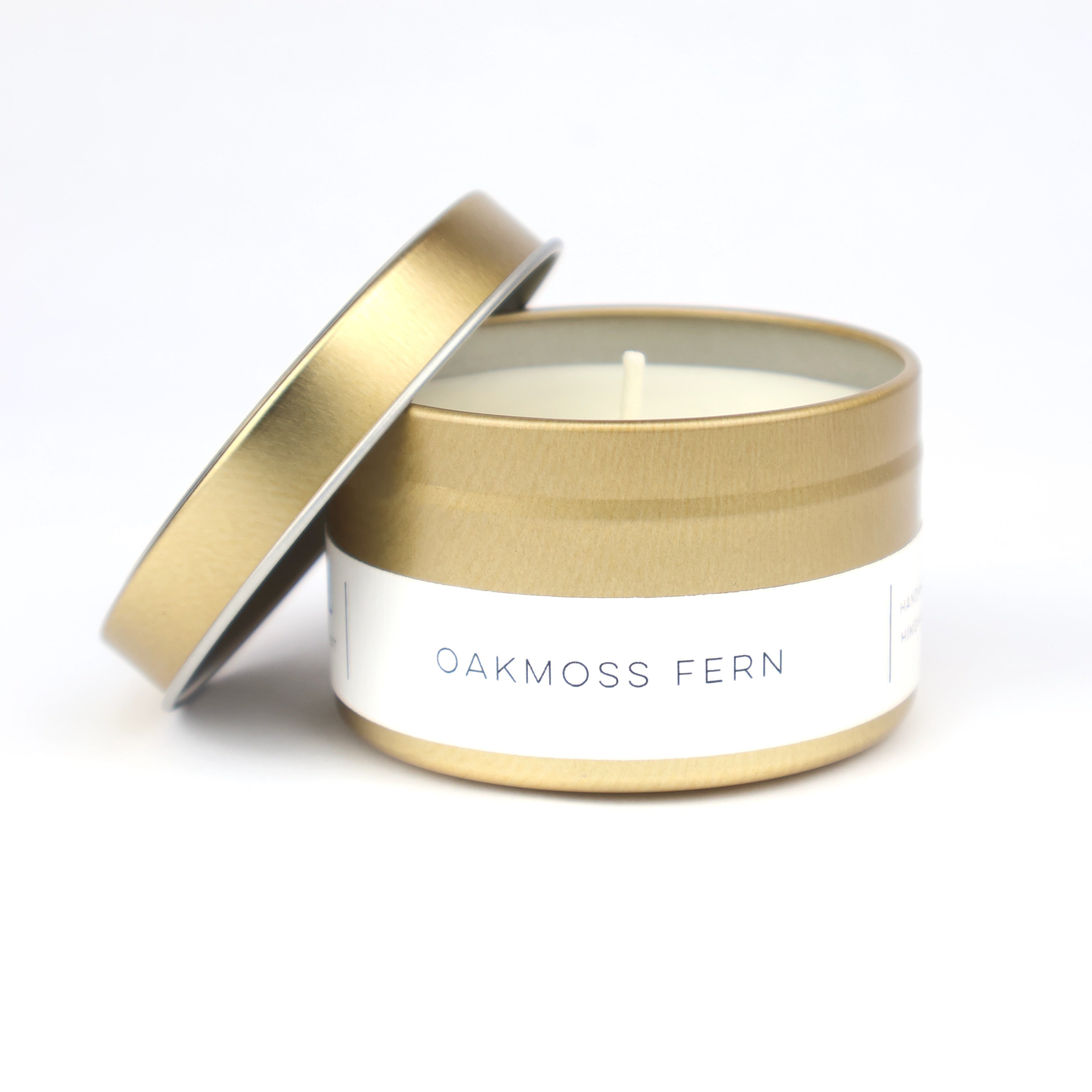 Oakmoss Fern Gold Tin Candle