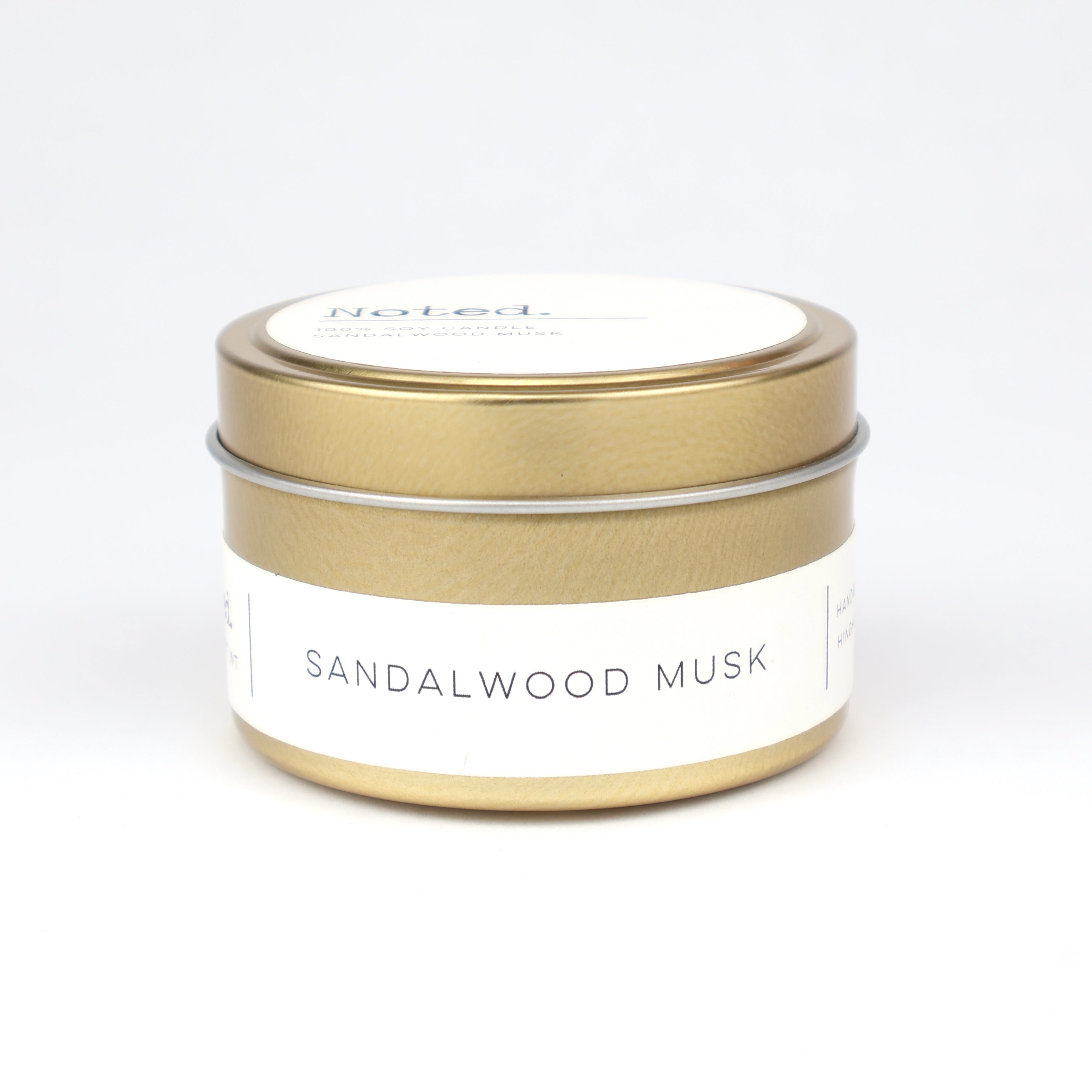 Sandalwood Musk Gold Tin Candle